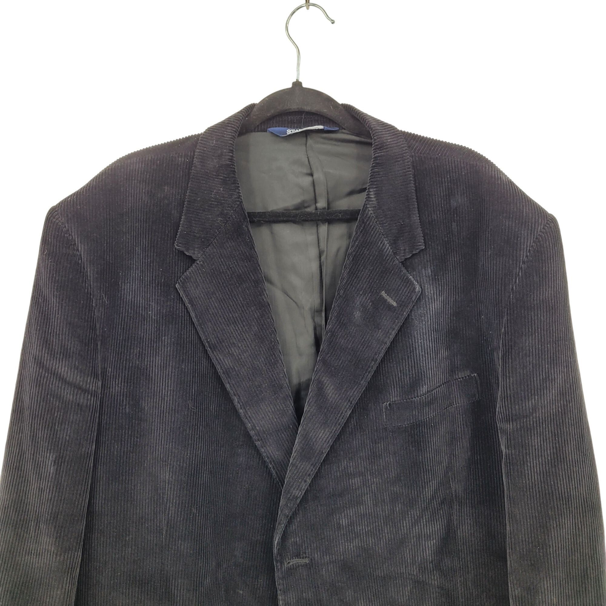 Stafford Stafford Mens 48R Corduroy Blazer Jacket Black Cotton Sports Size US XXL / EU 58 / 5 - 4 Thumbnail