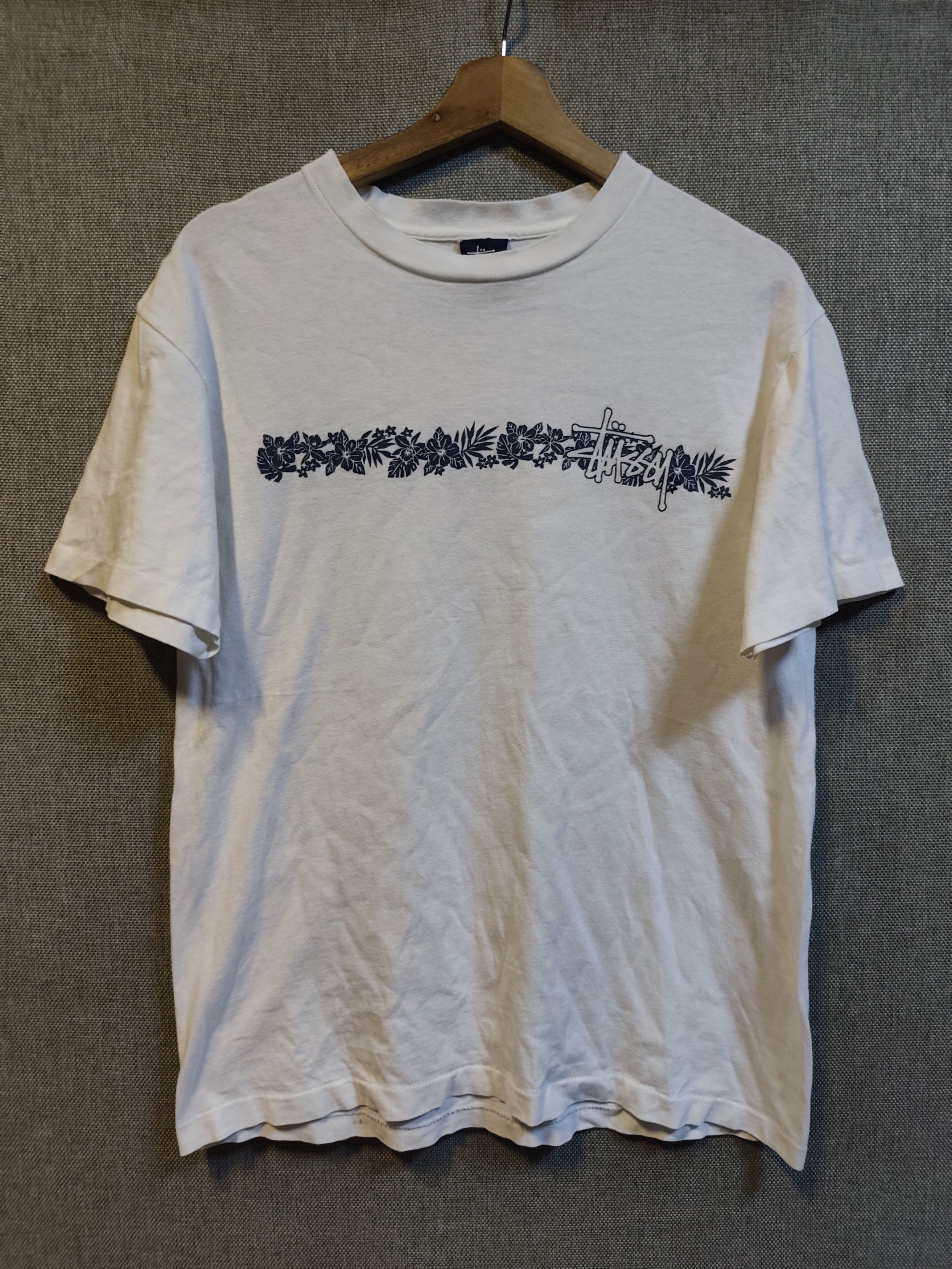 Stussy Vintage 90s Stussy Floral Logo T-Shirt Single Stitch Size US M / EU 48-50 / 2 - 1 Thumbnail