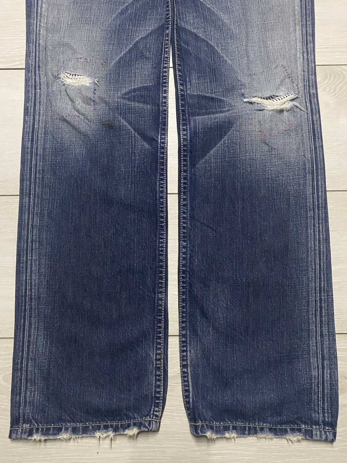 Levi's Levis Japan Redloop Fade Wash Distressed Loose Jeans Size US 33 - 5 Thumbnail