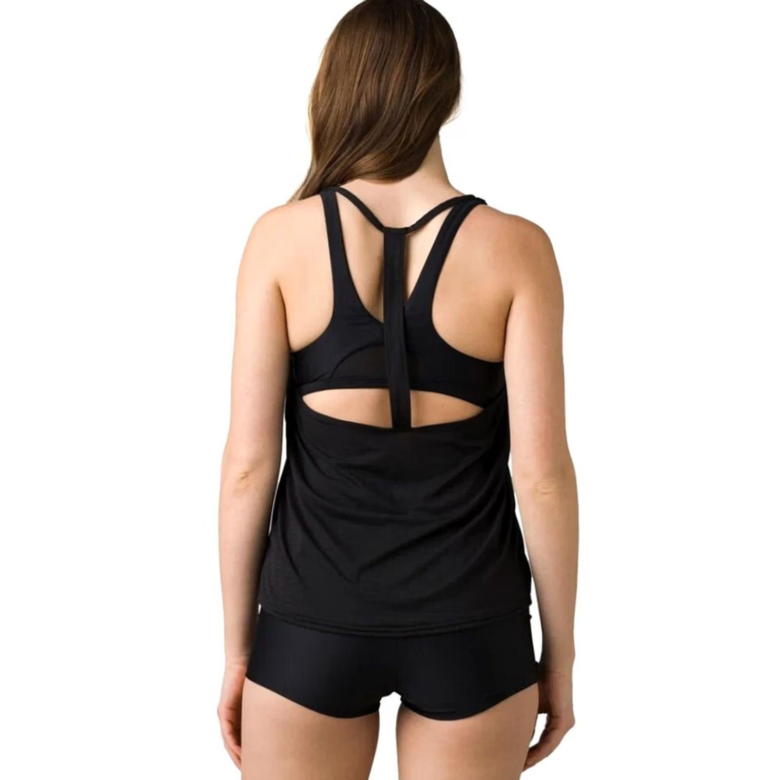Prana prAna Ainsley Tankini Tank Women XS Black Solid Nylon Spandex Adjustable Strap Removable Pads 1964801 Size ONE SIZE - 3 Thumbnail