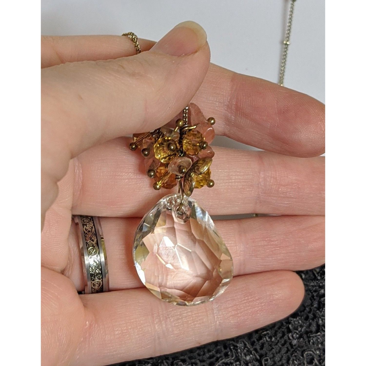 Other Whimsical Gemmed Cluster Pendant Necklace Size ONE SIZE - 1 Thumbnail
