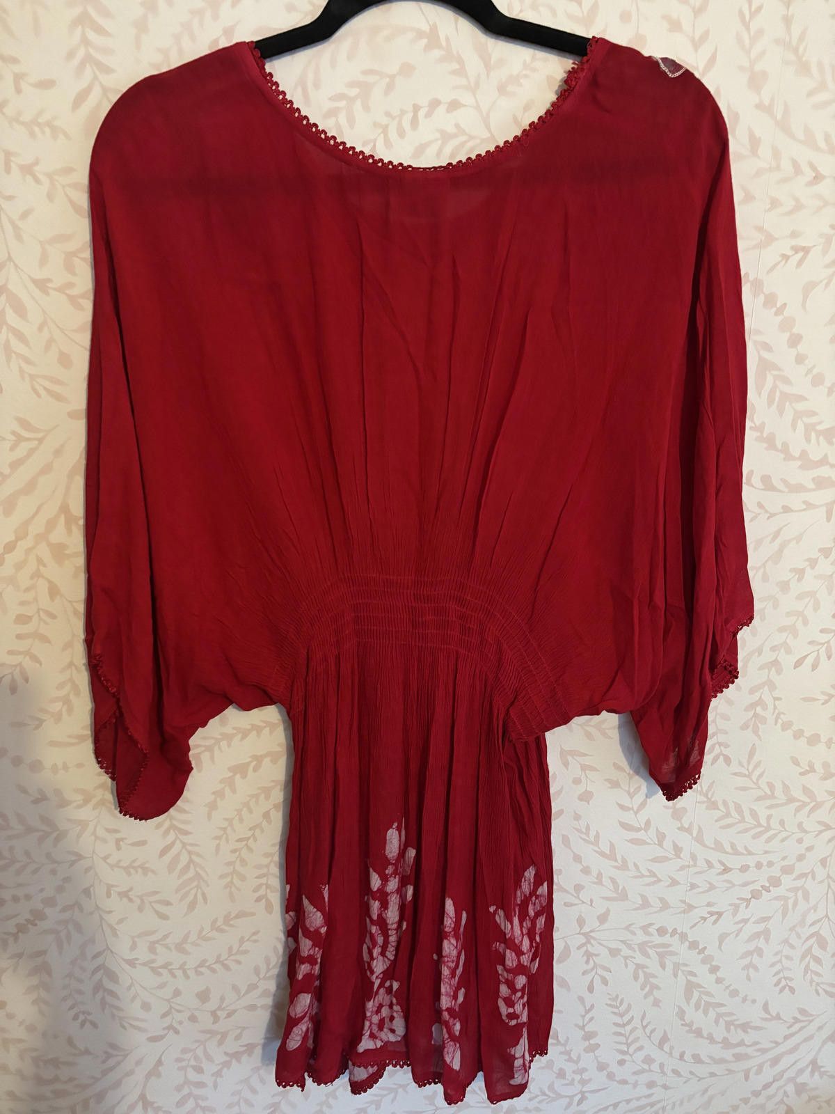 Other NWOT Bohemian Style Women's Tunic w White Floral Embroidery Size ONE SIZE - 5 Thumbnail
