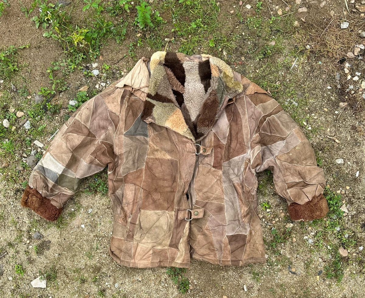 Leather Leather jacket patchwork inspired Issey Miyake Size US M / EU 48-50 / 2 - 1 Thumbnail