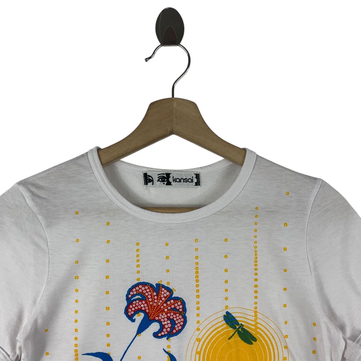 Kansai Yamamoto × Vintage Vintage 90s KANSAI by mitsuya cider flower tee Size XXS / US 00 / IT 34 - 2 Thumbnail