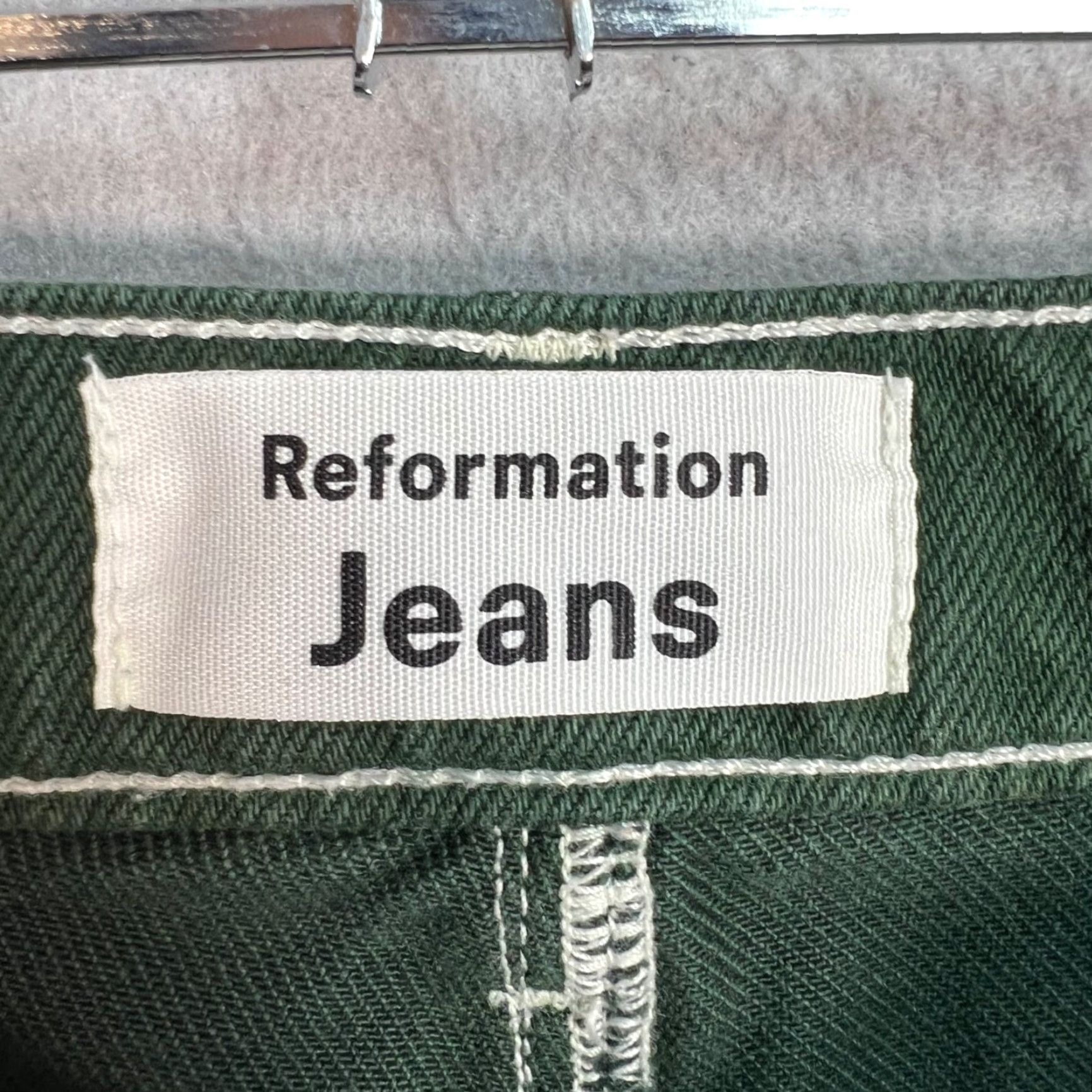 Reformation Reformation Jeans 24 Emerald Green High Rise Straight 5-Pocket Denim Adult Womens Vintage No (Adult Womens 24) Size 42" / US 20 - 3 Thumbnail