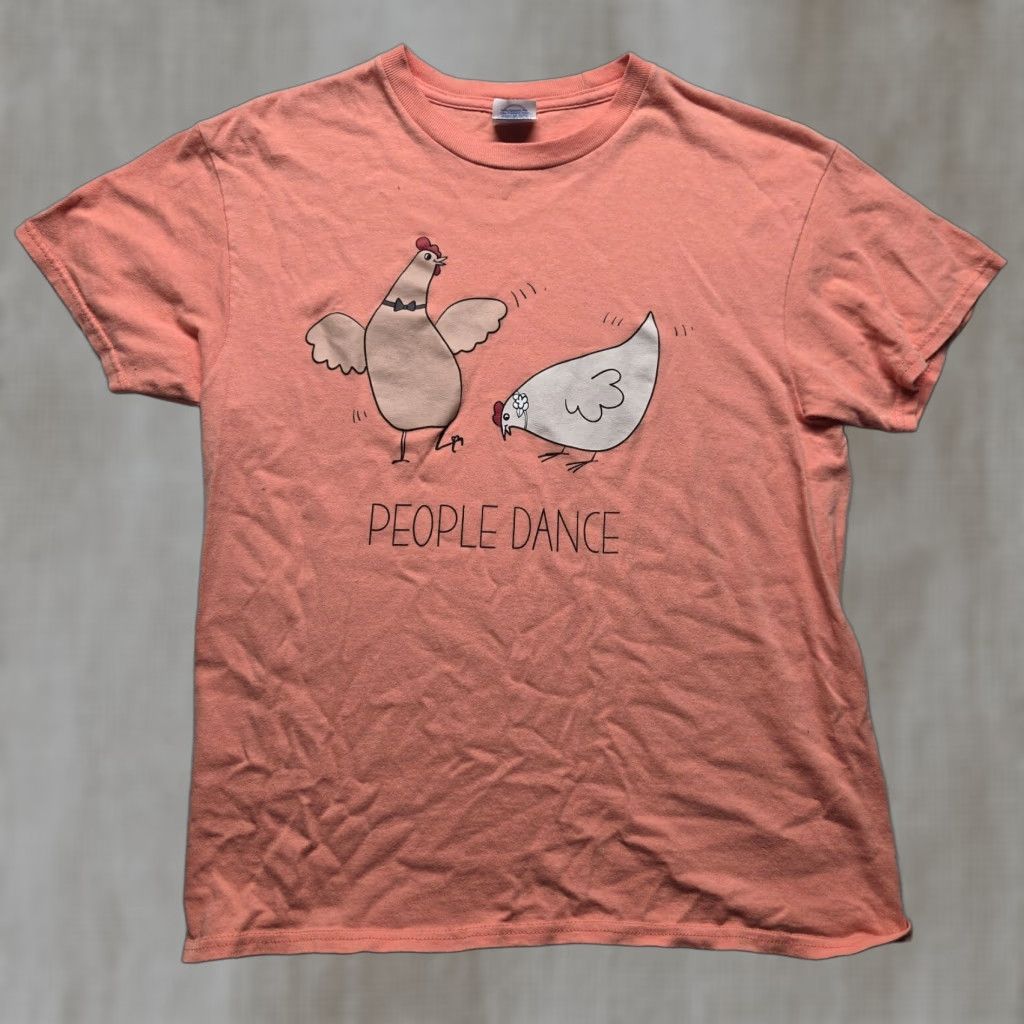 DANCER VINTAGE Women's Pink Graphic T-Shirt Casual Cute Chicken Dabbing Farm Humor Gift Medium Size M / US 6-8 / IT 42-44 - 1 Thumbnail