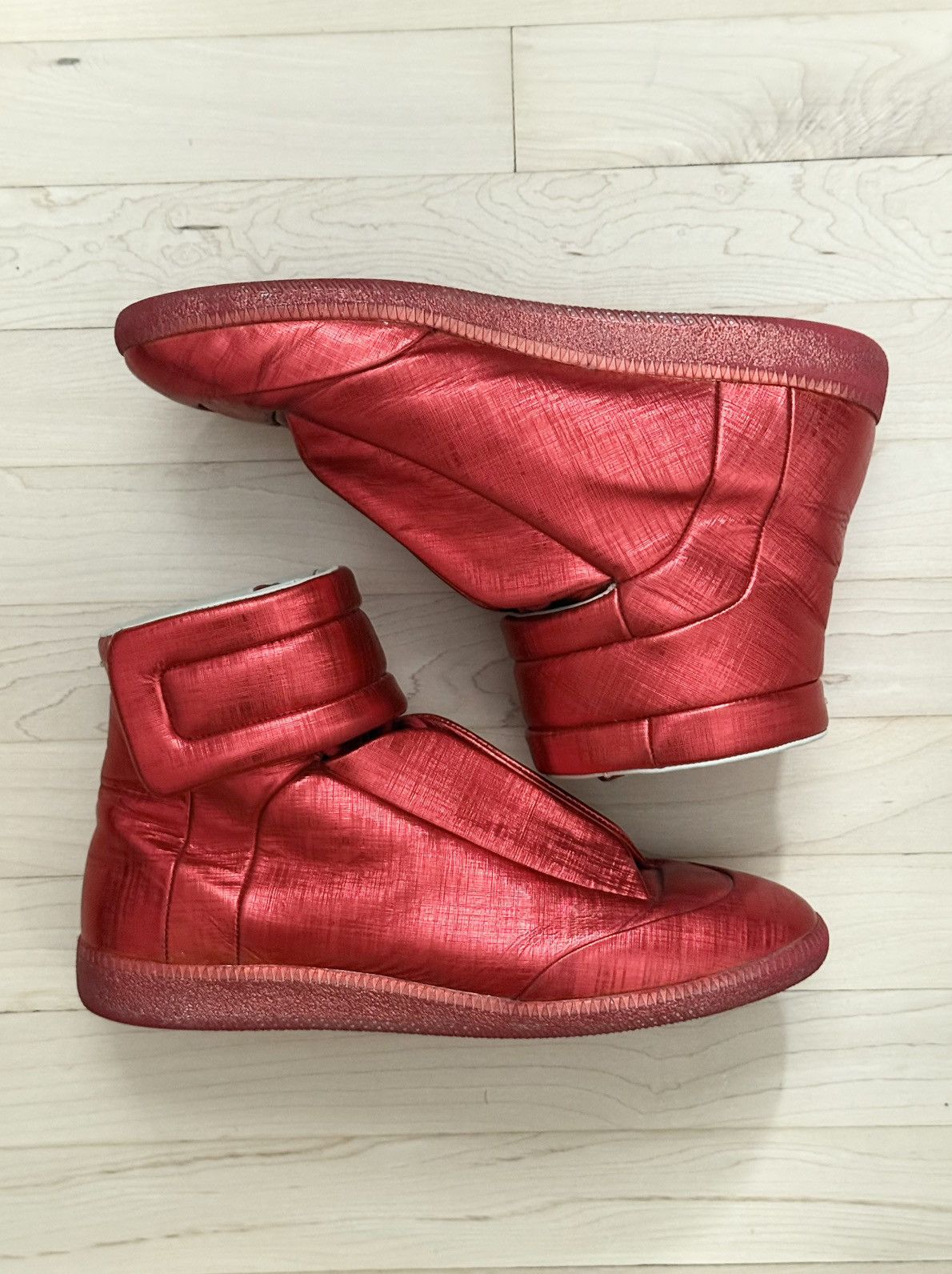 Maison Margiela Maison Margiela Future High Top Sneakers Red Metallic 10 43 Size US 10 / EU 43 - 3 Thumbnail