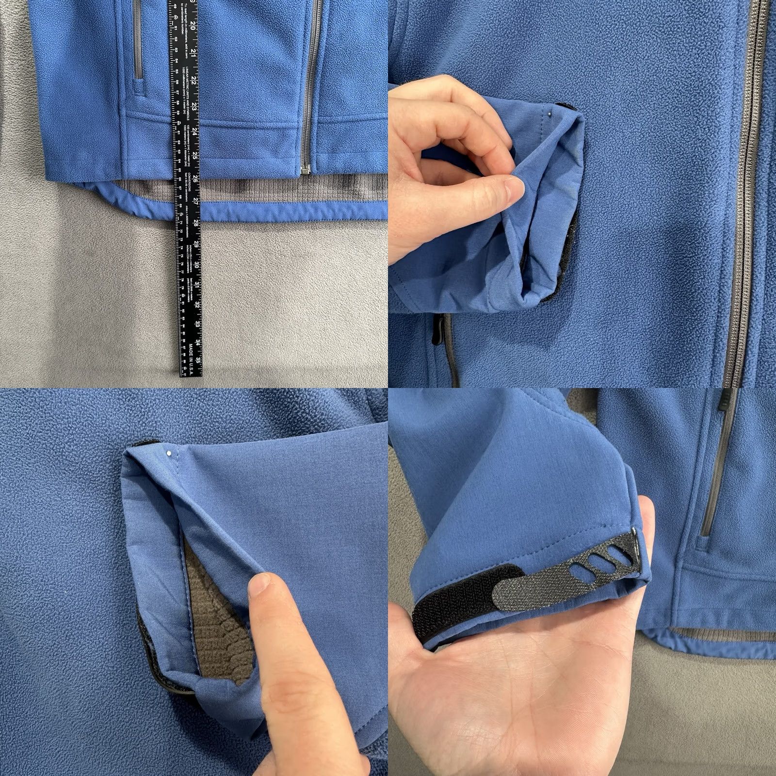 Lands' End Lands' End Jacket Mens Medium Blue Grid Fleece Lined Windcheck Full Zip Outdoor Size US M / EU 48-50 / 2 - 9 Thumbnail