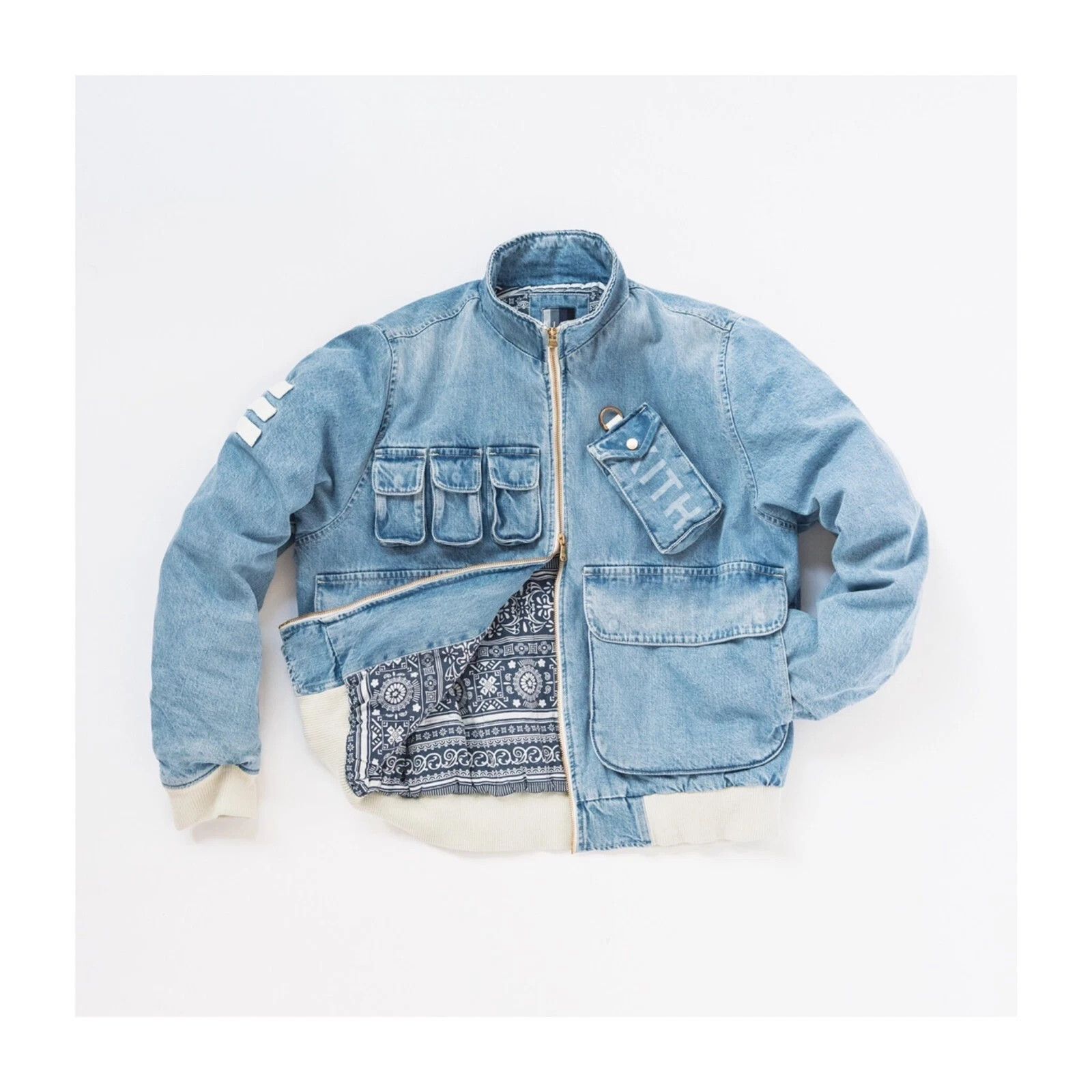 Kith Kith Denim Aviation Bomber Jacket Hosu 2.0 Wash Size US XL / EU 56 / 4 - 19 Thumbnail