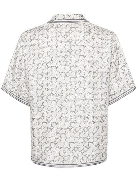 Amiri o1lsvrm0425 MA Quad Silk Bowling Shirt in Asphalt Size US S / EU 44-46 / 1 - 2 Thumbnail