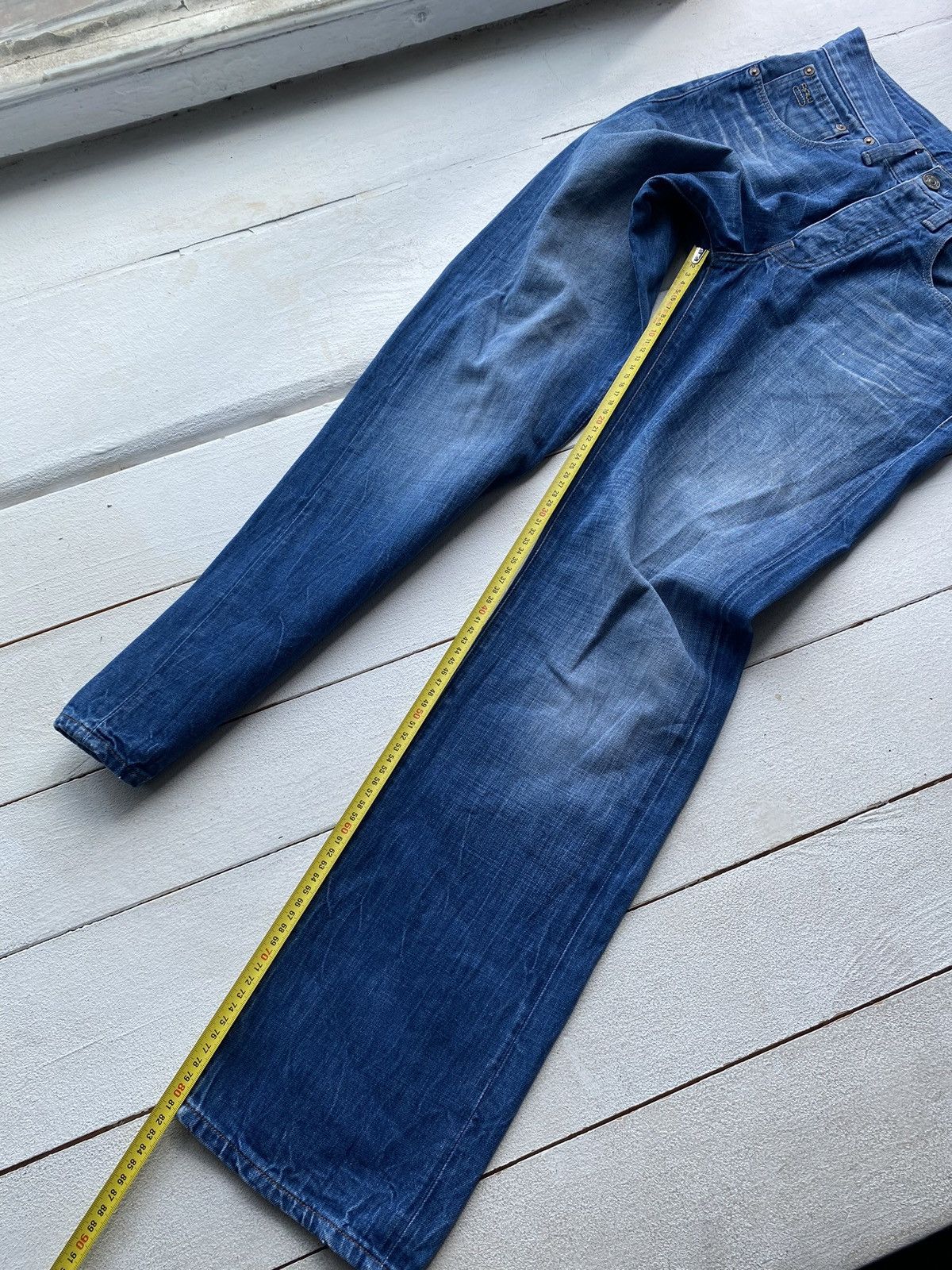 G-Star × Vintage VNTG G Star Raw Blue Gothic Avant Garde Blue Straight Jeans Size US 30 / EU 46 - 10 Thumbnail