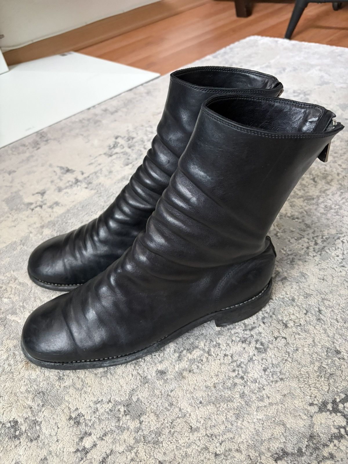 Guidi Guidi 986X Black Size 40 Back Zip Boots Horse Full Grain