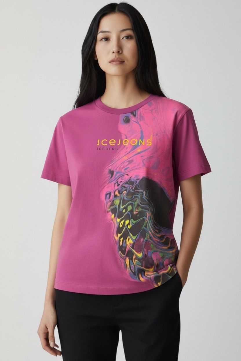 Iceberg Vintage Iceberg TShirt Pink Psychedelic Print Size 44 Size M / US 6-8 / IT 42-44 - 1 Thumbnail