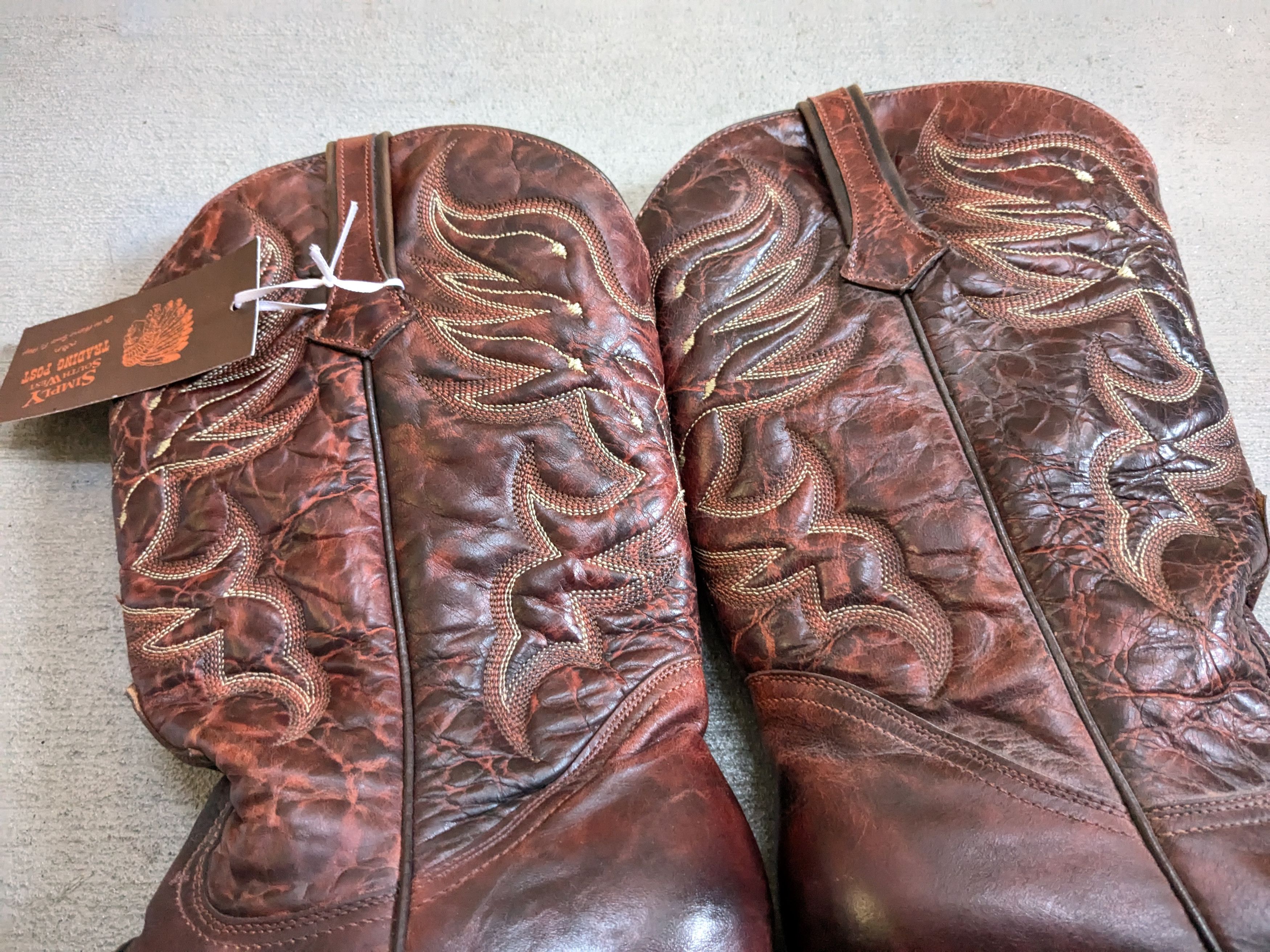 Genuine Leather × Vintage Stetson Cowboy Boots Brown Python Women 9 Snakeskin Size US 9 / EU 42 - 5 Thumbnail