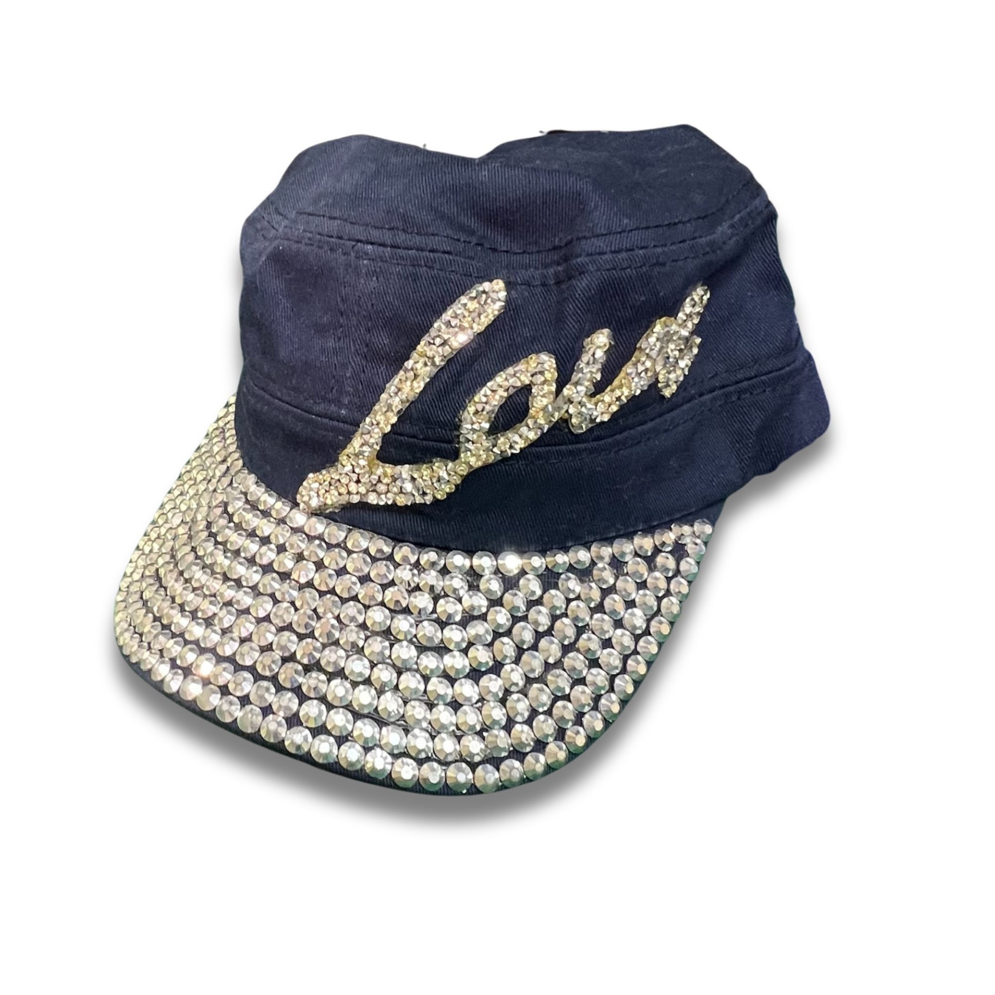 Other Womens Rhinestone & Studded Cadet Caps - Denim Black & Navy Size ONE SIZE - 3 Thumbnail