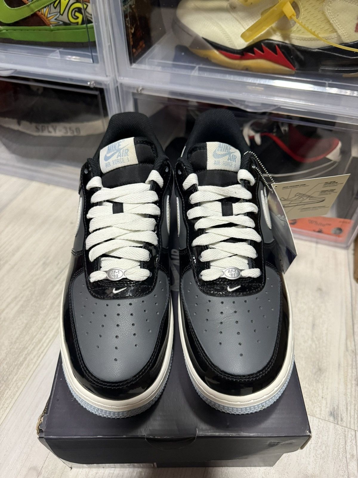 Nike Nike Air Force 1 Low Black Iron Grey Patet Size US 8.5 / EU 41-42 - 4 Thumbnail