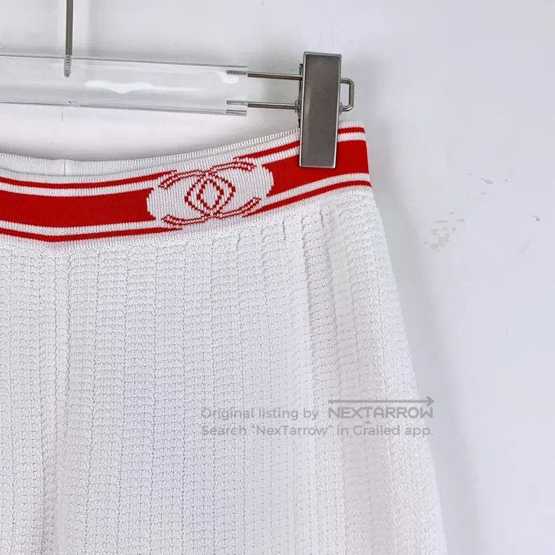 Chanel Chanel White logo inlaid cotton casual knitted trousers Size 24" / US 00 / IT 34 - 3 Thumbnail