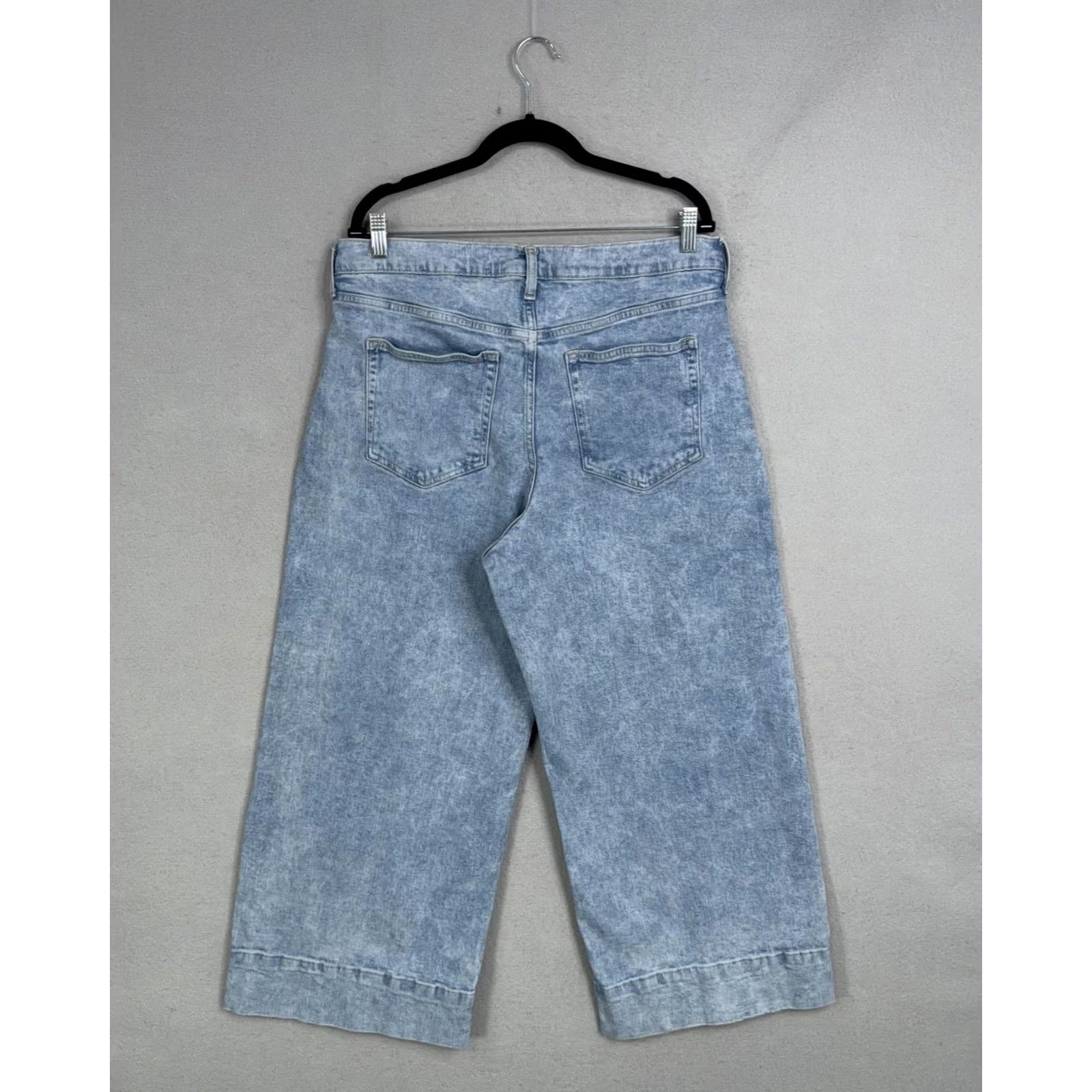 Gap VINTAGE GAP Jeans Womens 16 High Rise Stride Ankle Blue Wide Leg Crop Light Wash Denim Size 38" / US 16 / IT 52 - 7 Thumbnail