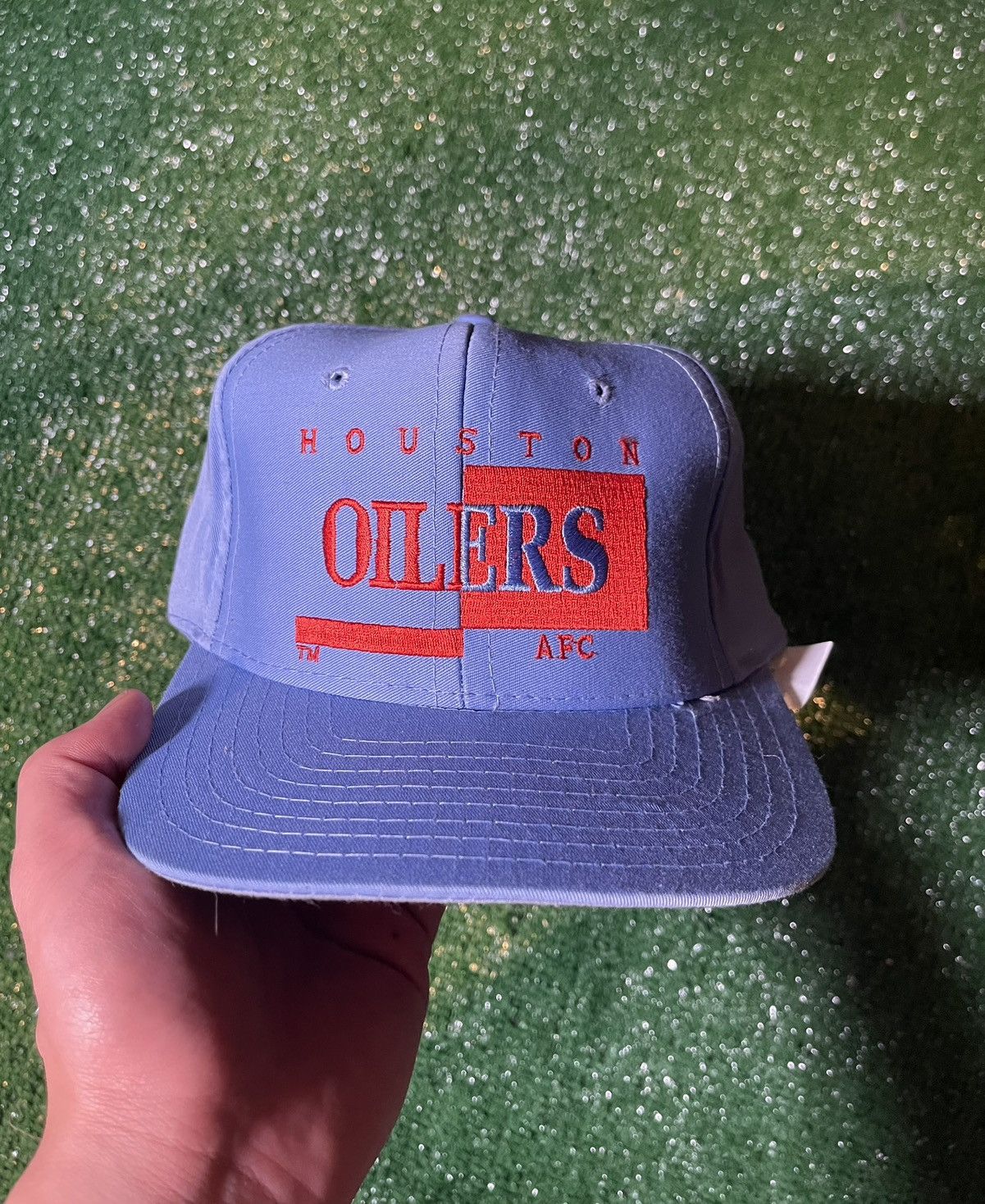 image of Nfl x Vintage Houston Oilers/tennessee Titans Snapback in Blue, Men's