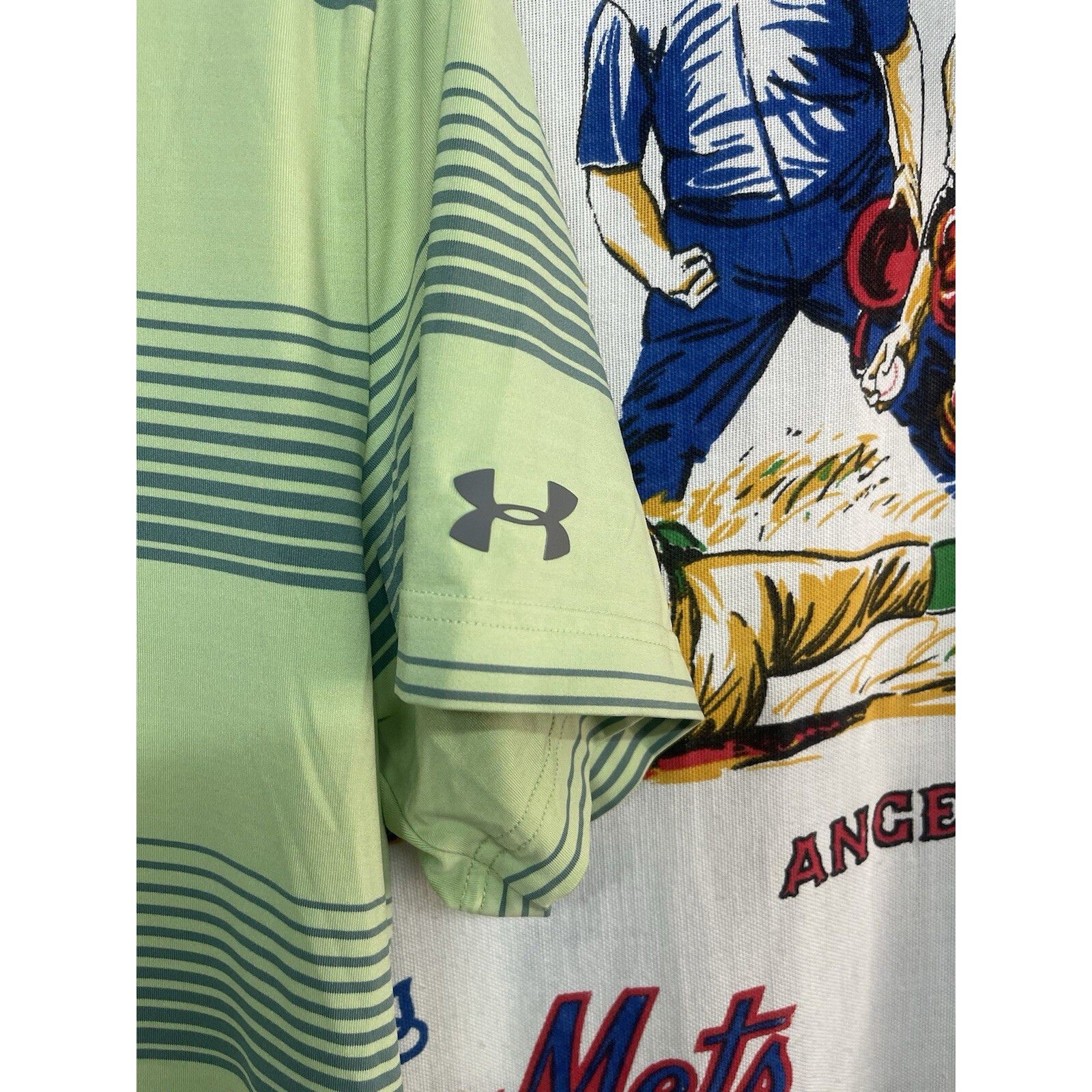 Under Armour Under Armour Polo Men's Large Green Striped Short Sleeve Col Size US L / EU 52-54 / 3 - 2 Thumbnail