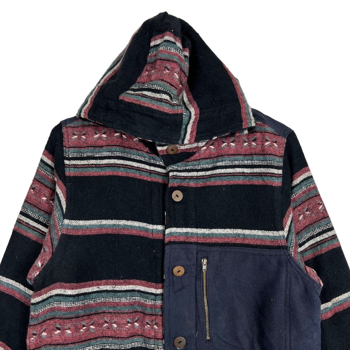 Indigo 🔥 AMINA INDIGO DYED STRIPE HOODIE JACKET Size US M / EU 48-50 / 2 - 3 Thumbnail