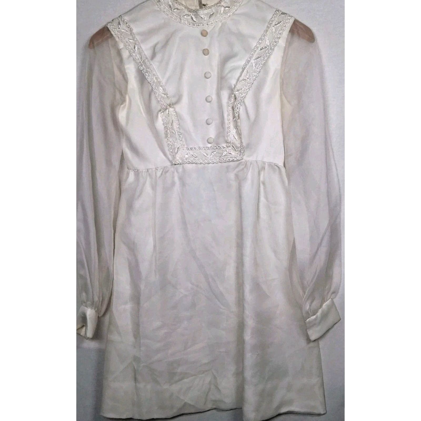 Layer 8 VINTAGE First Communion Dress Girls Size 5 Ivory Long Sleeve Sheer Layer Size US S / EU 44-46 / 1 - 2 Thumbnail