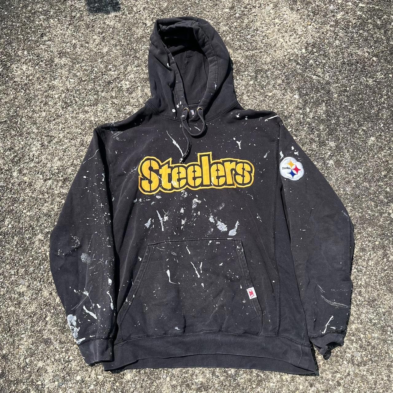 NFL Pittsburgh Steelers black paint splattered hoodie Size US L / EU 52-54 / 3 - 1 Thumbnail