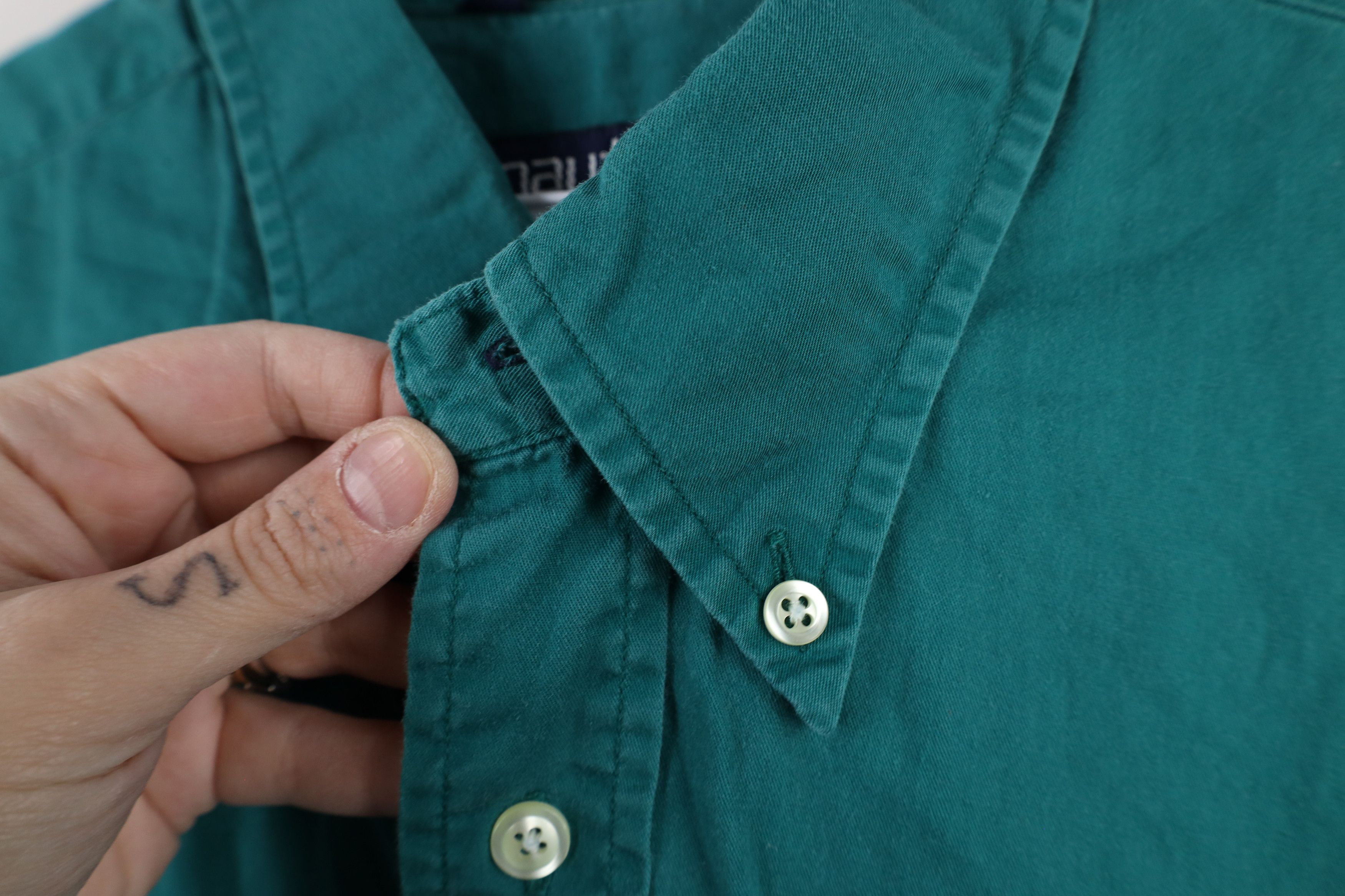 Nautica × Vintage Vintage 90s Nautica Short Sleeve Collared Button Down Shirt Size US XL / EU 56 / 4 - 7 Thumbnail