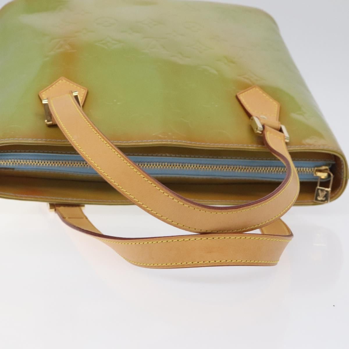 Louis Vuitton LOUIS VUITTON Monogram Vernis Houston Hand Bag Baby Blue Size ONE SIZE - 7 Thumbnail