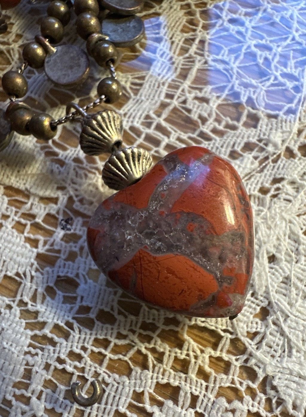 Studio D'Artisan Vintage Set Red Jasper Brecciated Stone Bead Chalcedony Vein Size ONE SIZE - 10 Thumbnail