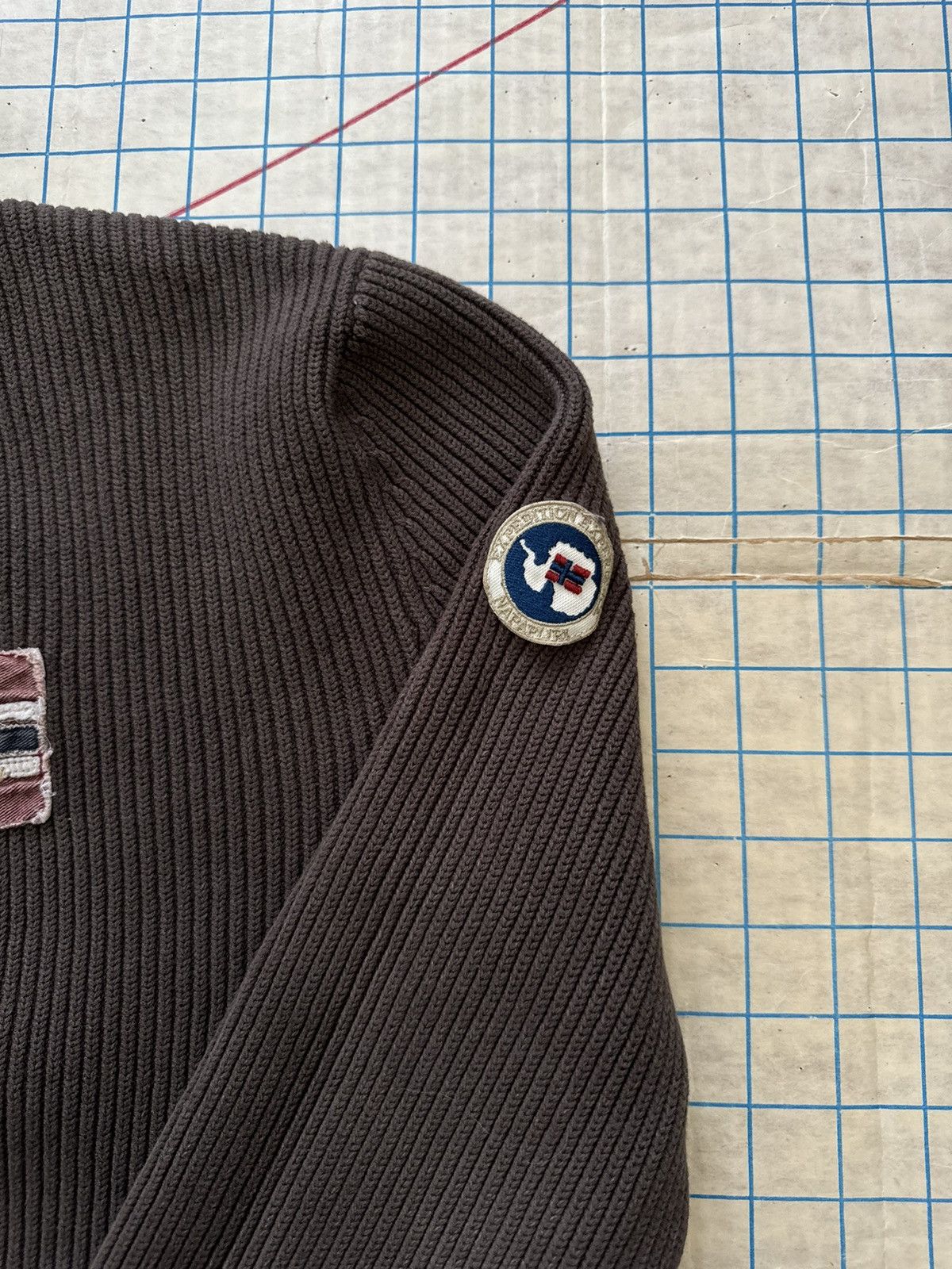 Napapijri Napapjiri Brown Full Zip Ribbed Knit Sweater Size XL Size US XL / EU 56 / 4 - 10 Thumbnail