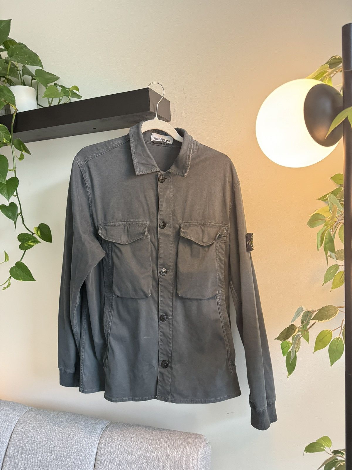 image of Stone Island Utility Jacket in Grey, Men's (Size Medium)