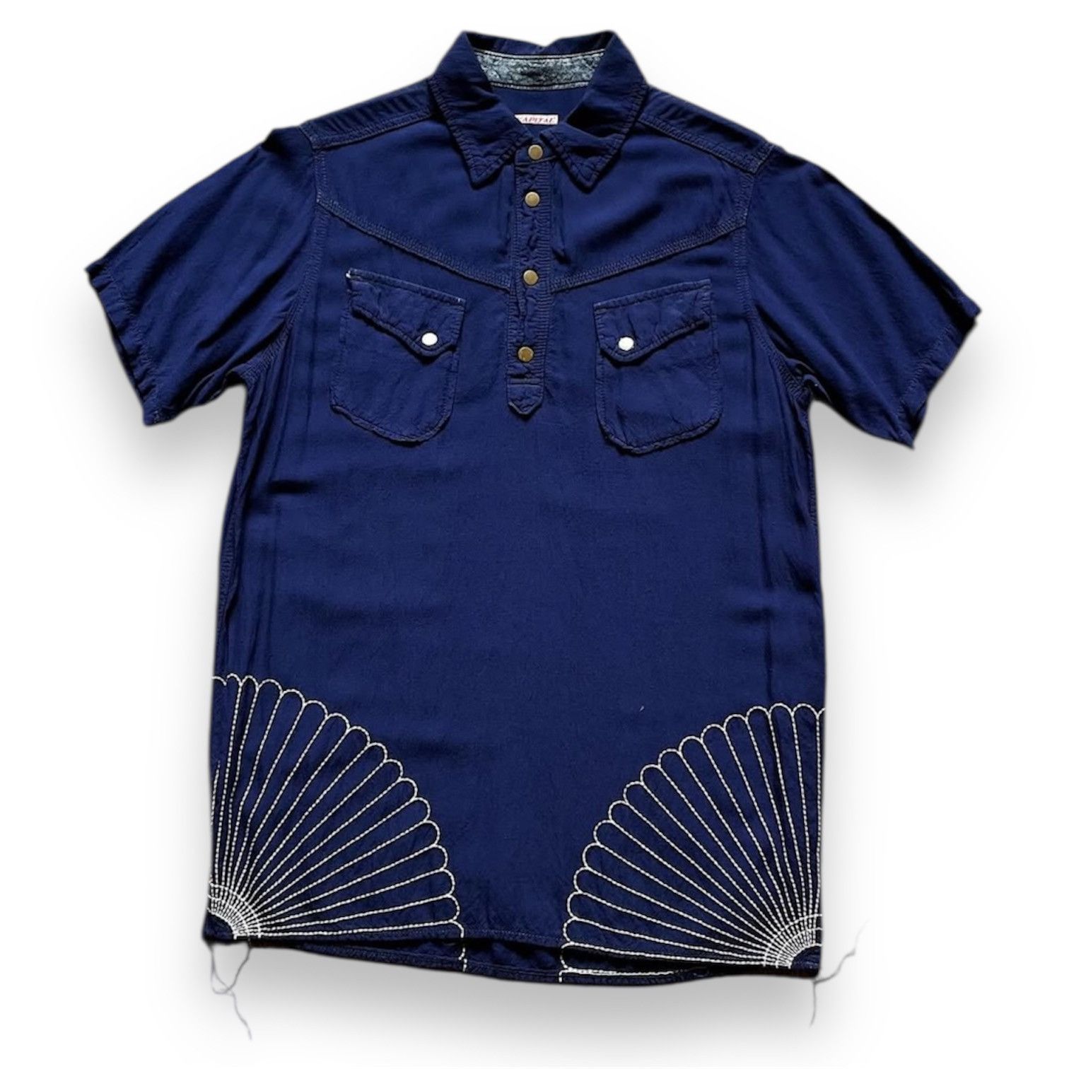 Kapital 2000s Kapital Furoshiki Embroidery Indigo Shirt Size US M / EU 48-50 / 2 - 1 Thumbnail