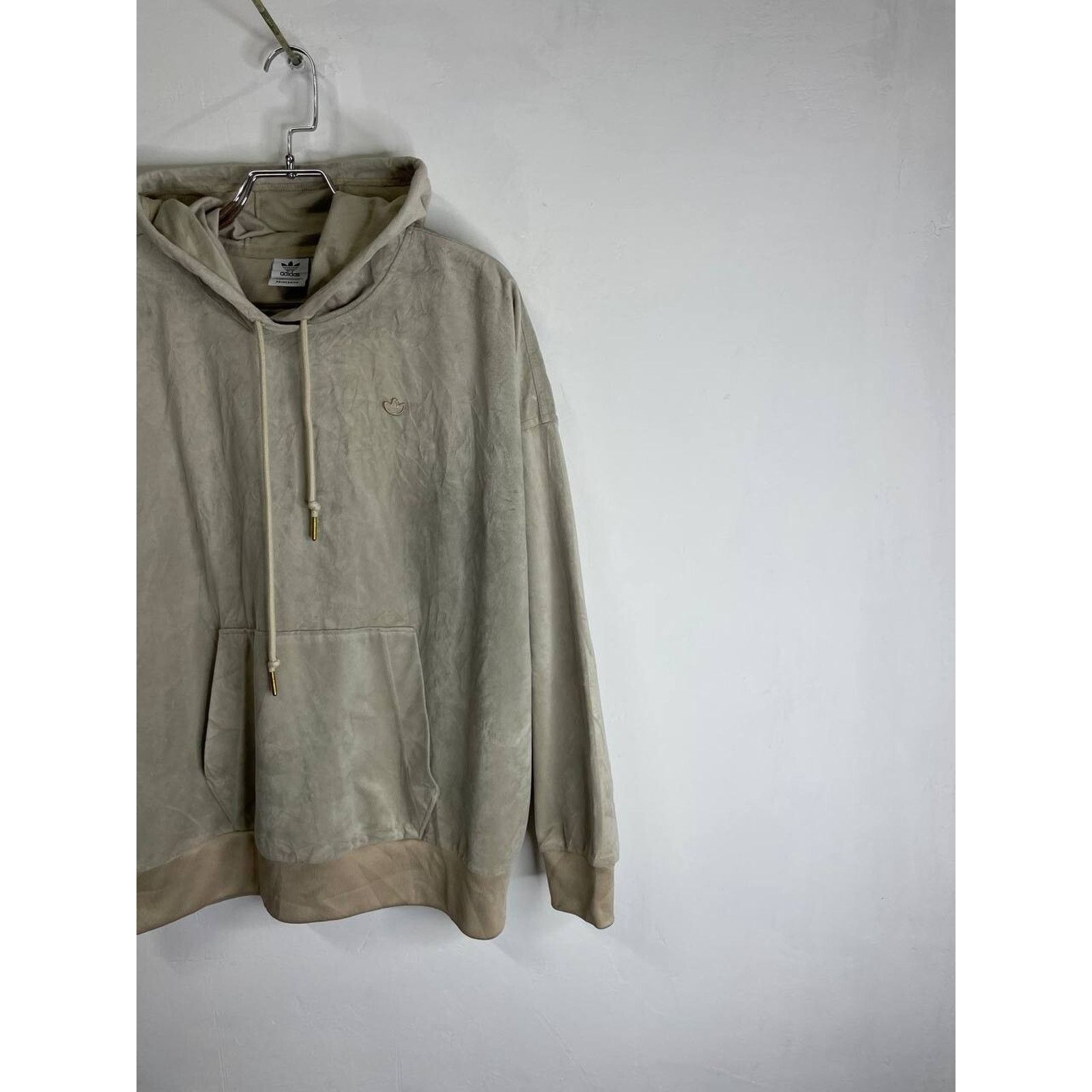 Adidas Vintage Adidas Originals Velour Hoodie Beige Gold Size M Size US M / EU 48-50 / 2 - 7 Thumbnail