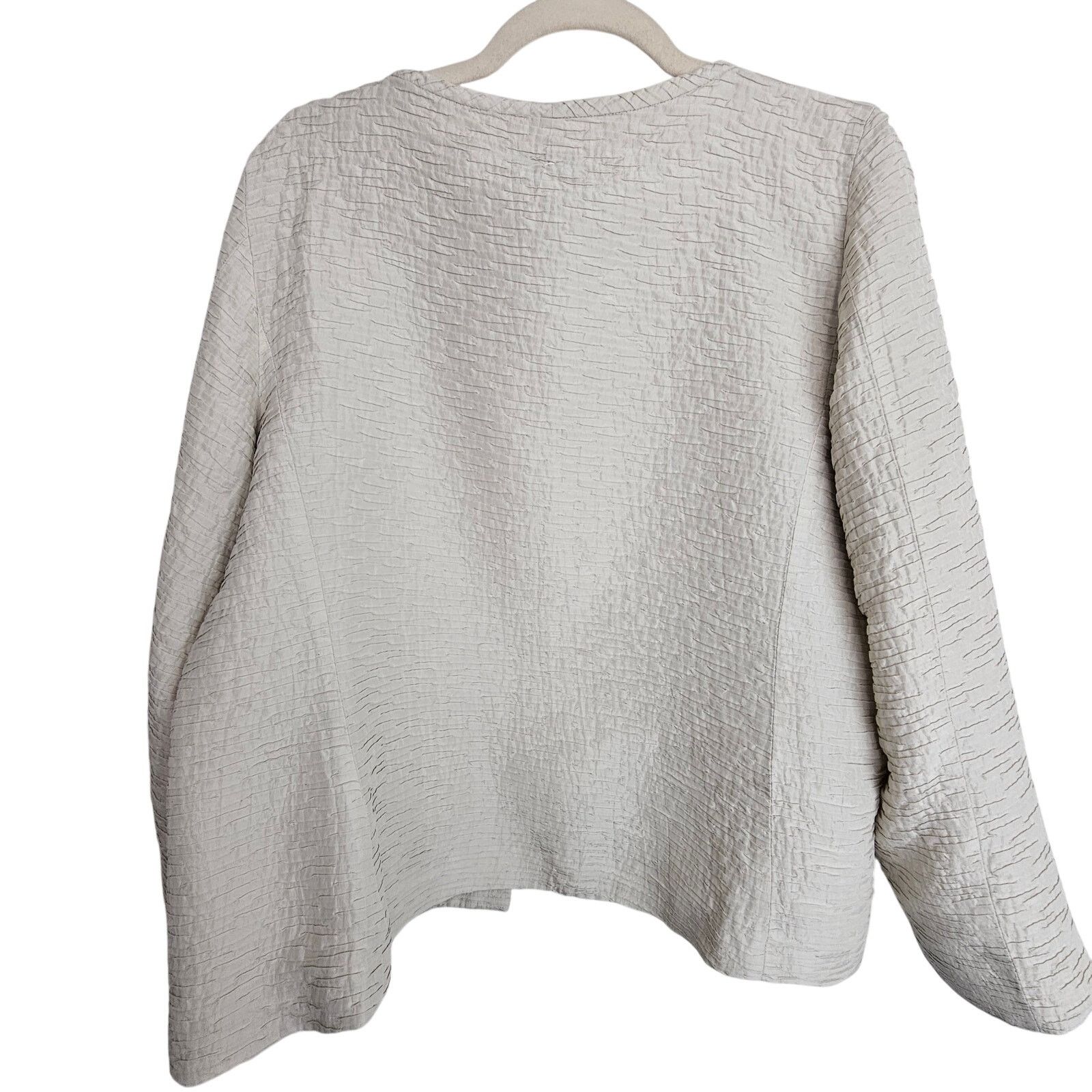 Eileen Fisher Eileen Fisher Silk Textured Cardigan PL Open Quiet Luxury Size L / US 10 / IT 46 - 10 Thumbnail