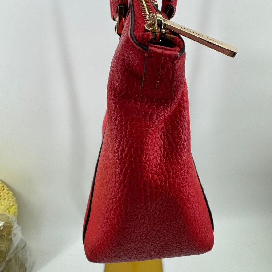 Michael Kors Michael Kors Riley Red Studded Leather Satchel MK Charm Bag Size ONE SIZE - 8 Thumbnail