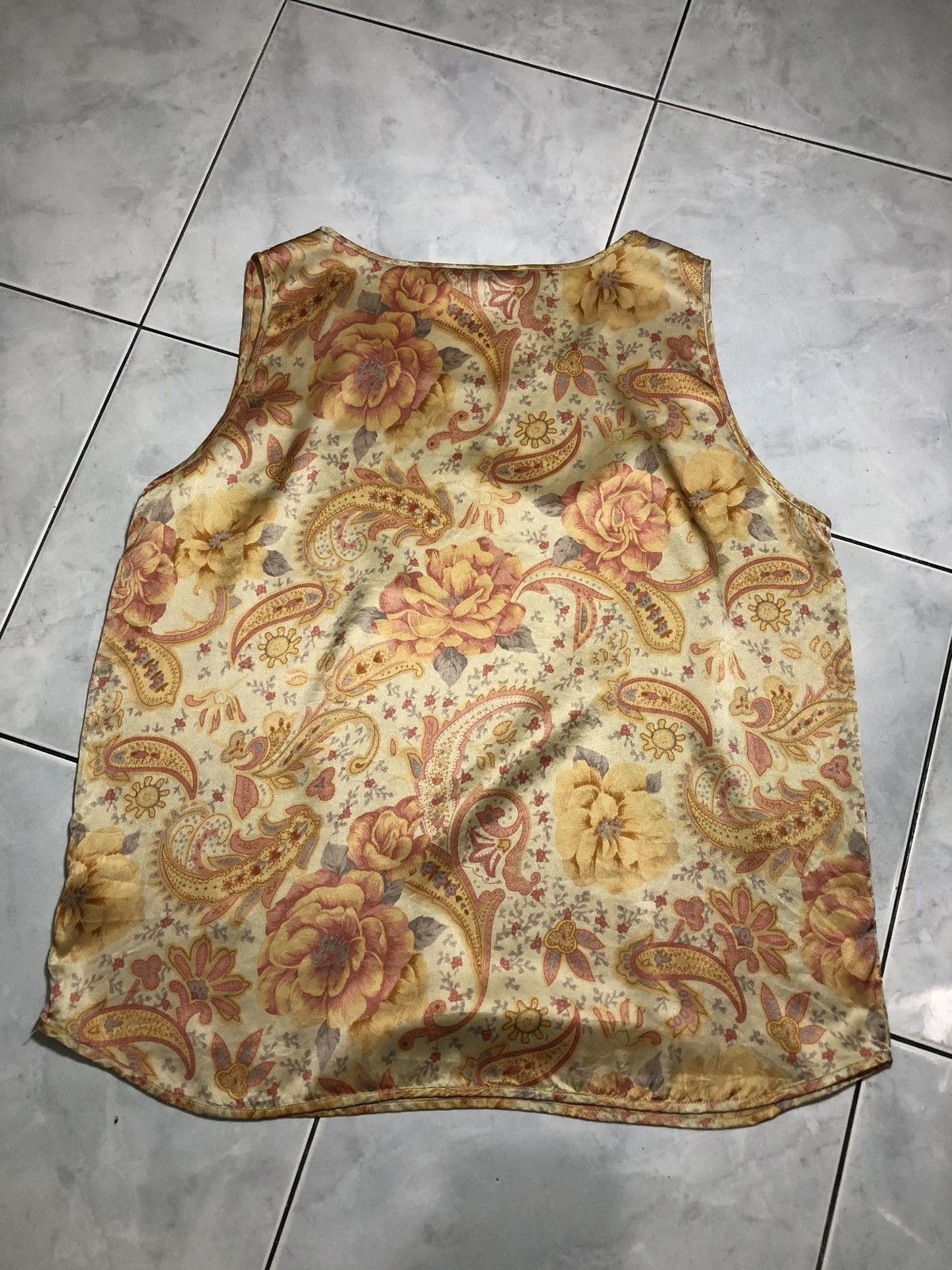 Vintage Asilk Japanese Style Paisley Pattern Allover Silk Style Size L / US 10 / IT 46 - 6 Thumbnail