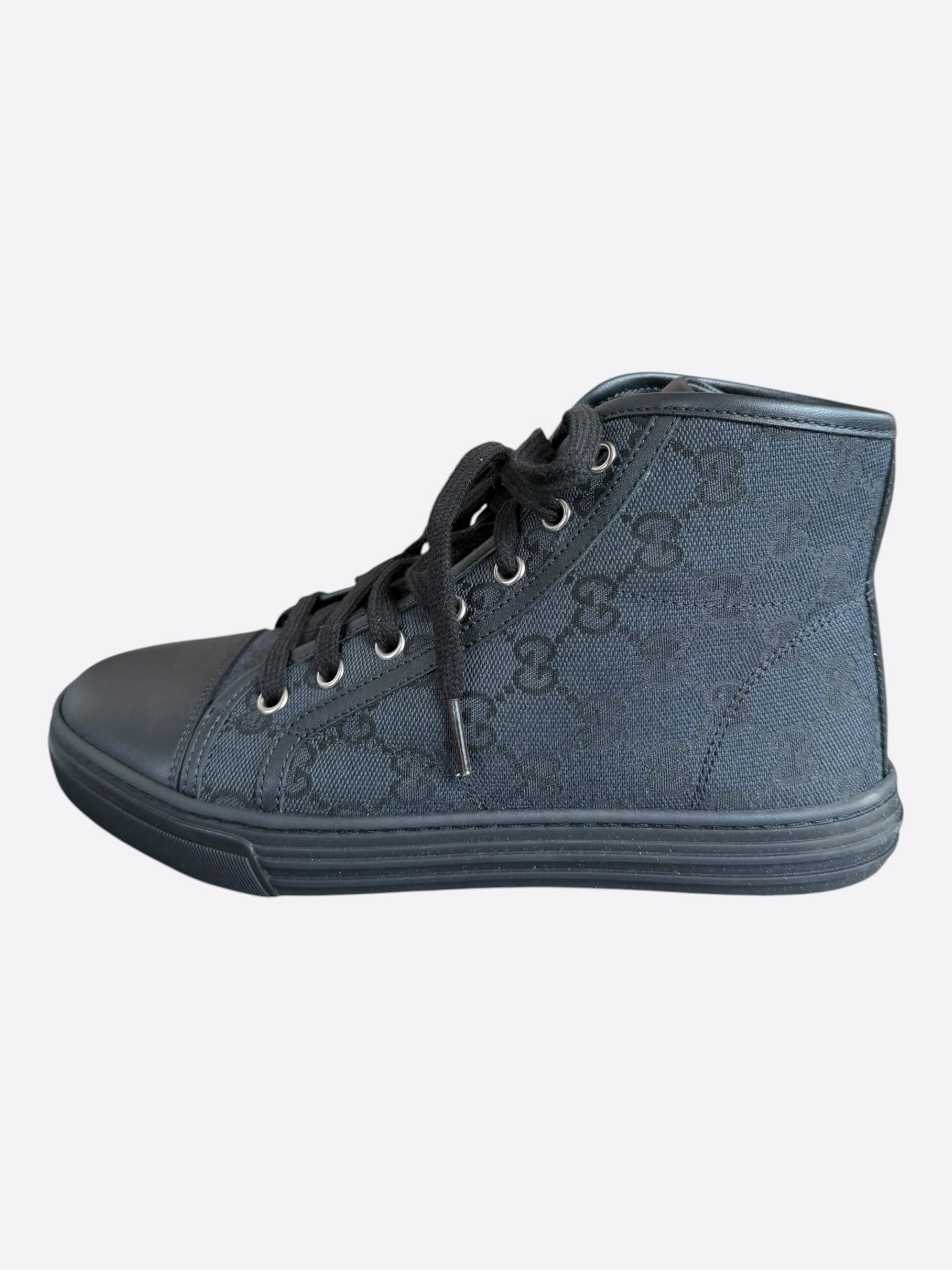 Gucci Gucci Black GG Monogram Women's High Top Sneaker Size US 6 / IT 36 - 3 Thumbnail