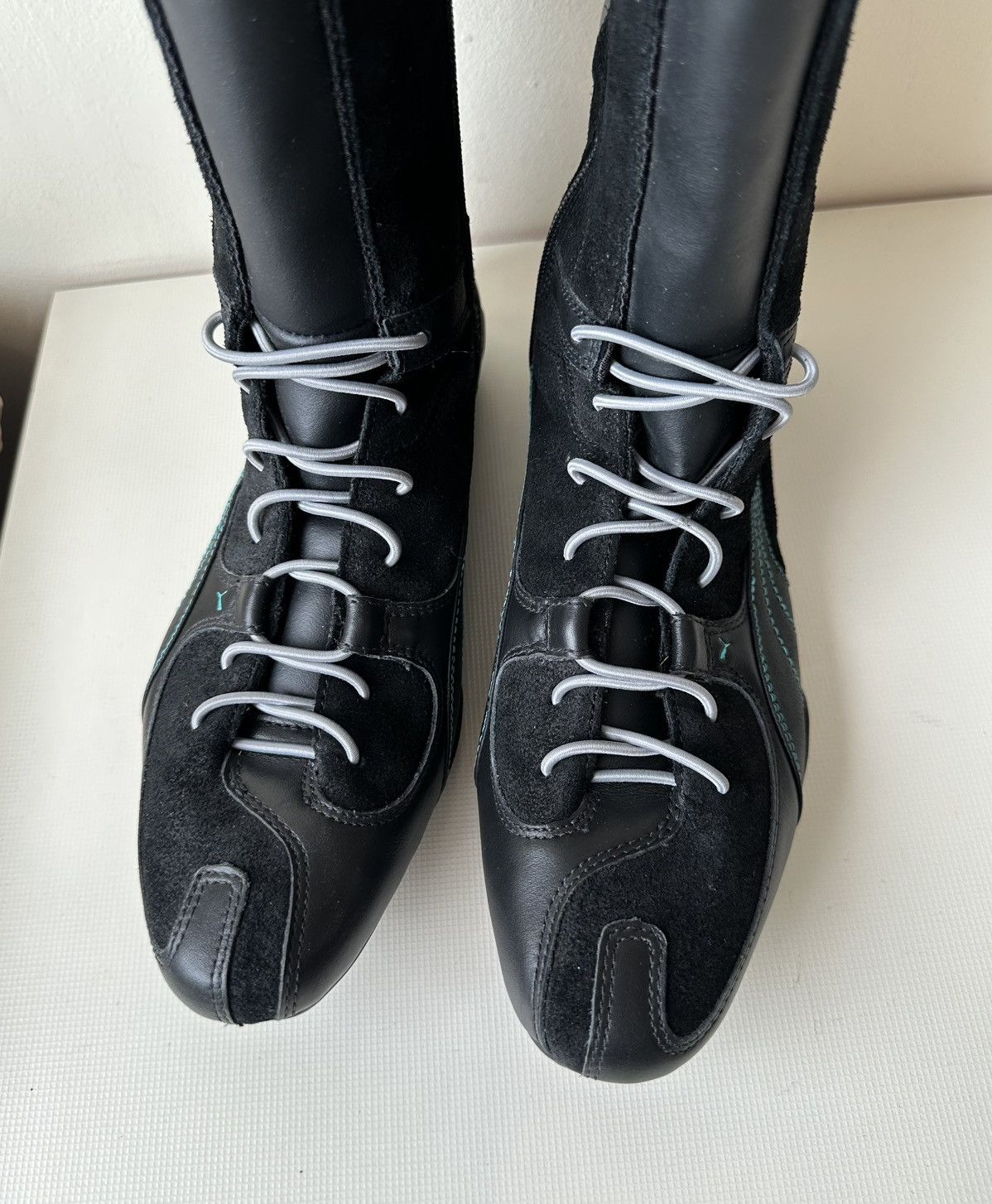 Puma Puma London Trail mid black leather biker boots side zip Size US 8.5 / IT 38.5 - 5 Thumbnail