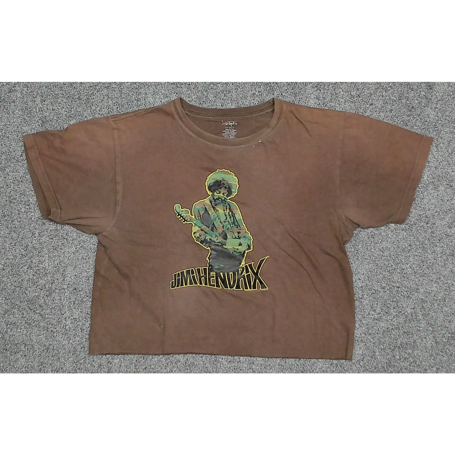 Jimi Hendrix Vintage 2005 Authentic Hendrix Camo Crop Top Tee Size M / US 6-8 / IT 42-44 - 3 Thumbnail
