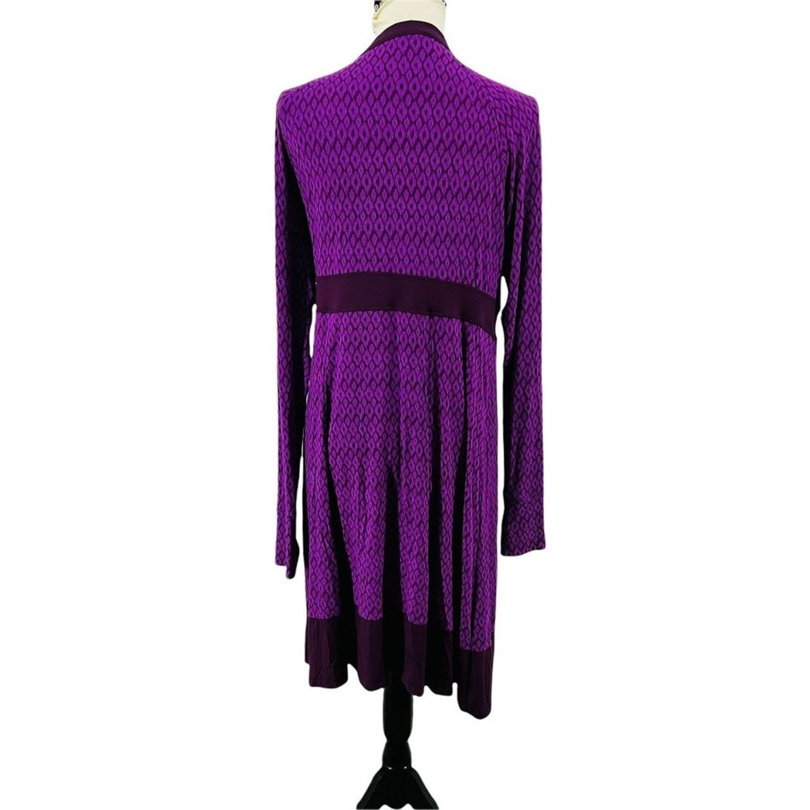 Athleta Athleta Two Tone Purple Print V-neck Long Sleeve Modal Wrap Size XL / US 12-14 / IT 48-50 - 4 Thumbnail