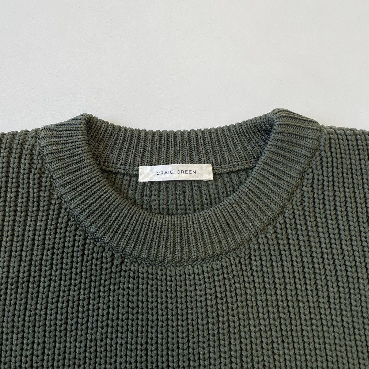 Craig Green Sample Olive Tech Ribbed Knit Sweater Size US M / EU 48-50 / 2 - 4 Thumbnail