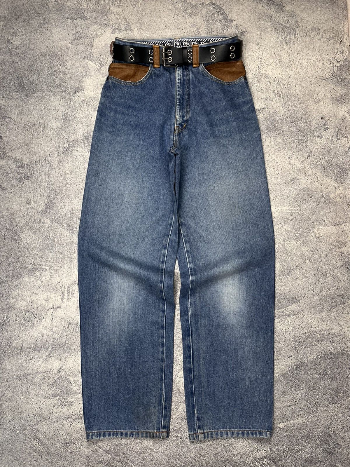 Yves Saint Laurent Yves Saint Lauren Leather Pocket Jeans Size 35" - 1 Thumbnail