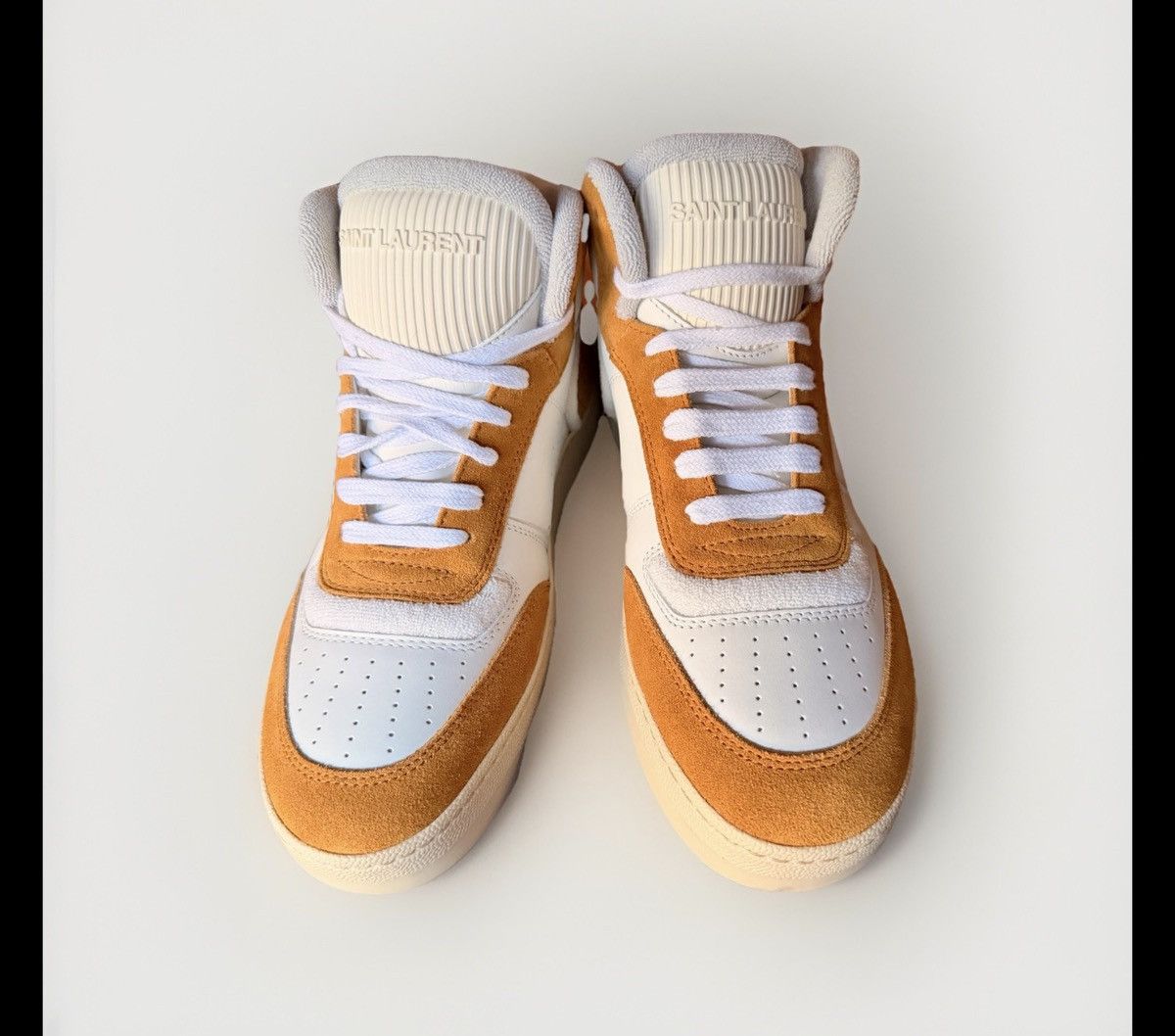 Yves Saint Laurent Saint Laurent SL/80 Sneakers White Suede Leather 39 SLP YSL Size US 9 / IT 39 - 1 Thumbnail