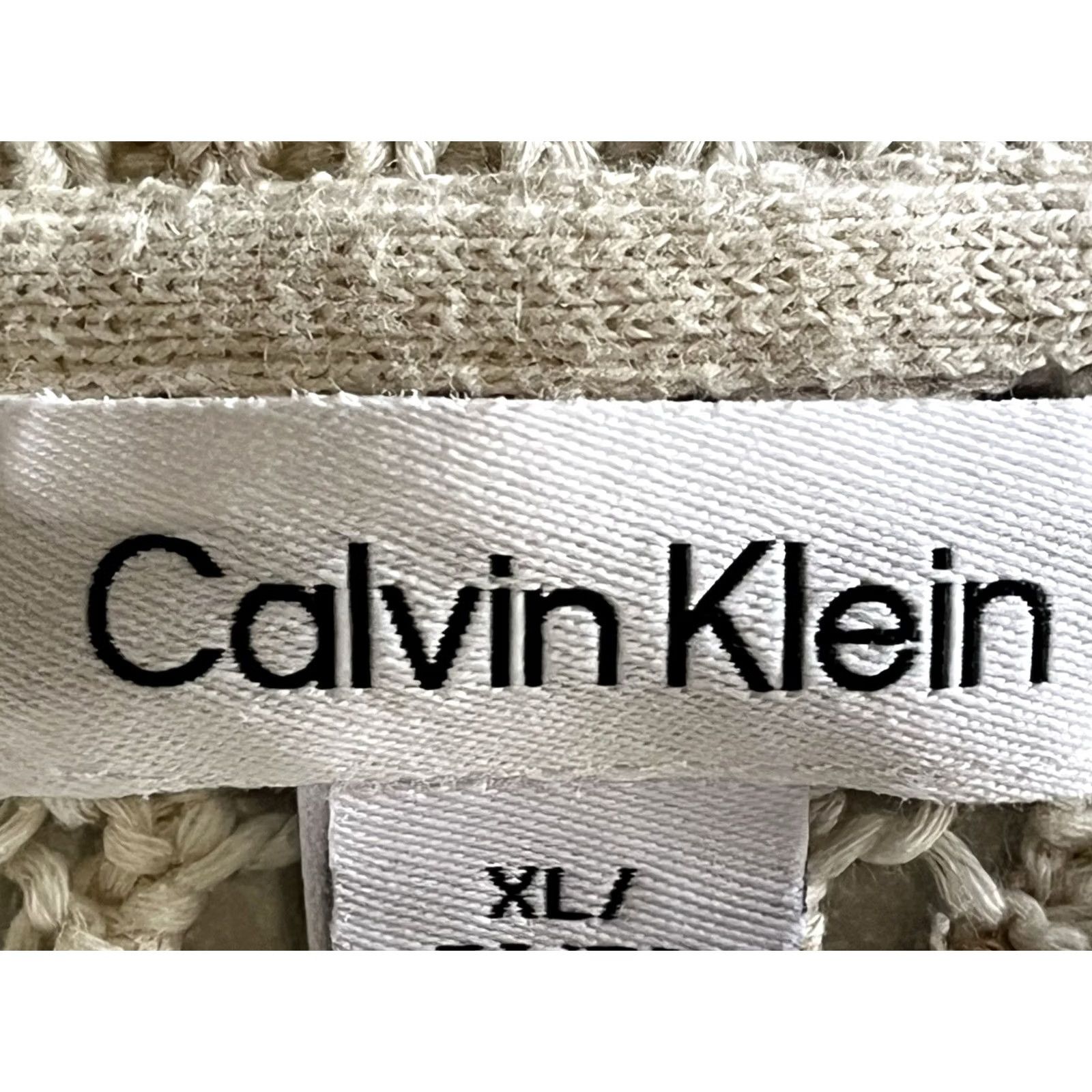 Vintage Calvin Klein Jeans Sweater Beige Open-Knit Crew Neck Long Sleeve XL Women Pullover Lightweight Casual Knit Shirt-esque Size XL / US 12-14 / IT 48-50 - 6 Thumbnail