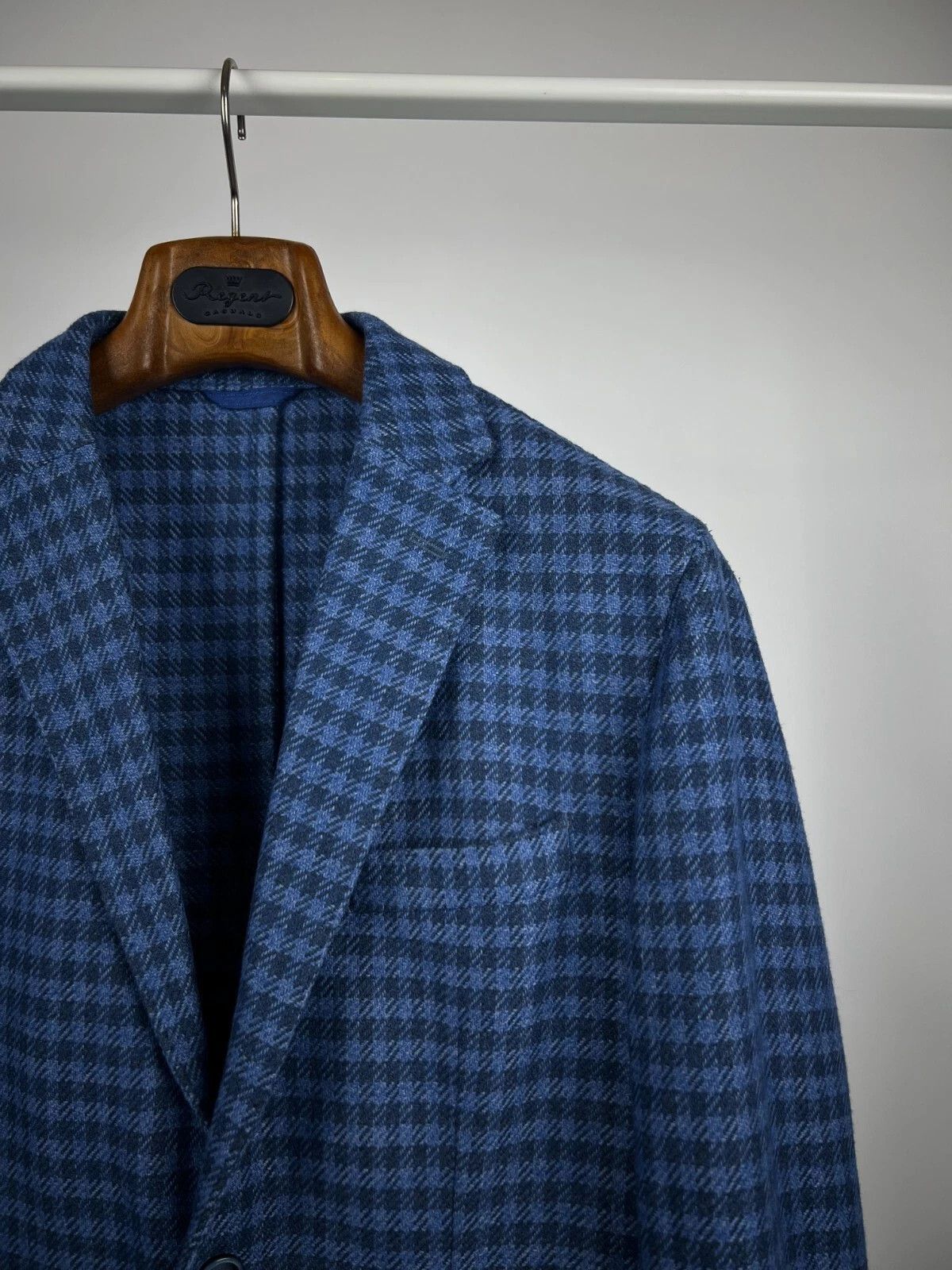 Boggi Milano Check Unlined Wool Blend Patch Pocket Blazer