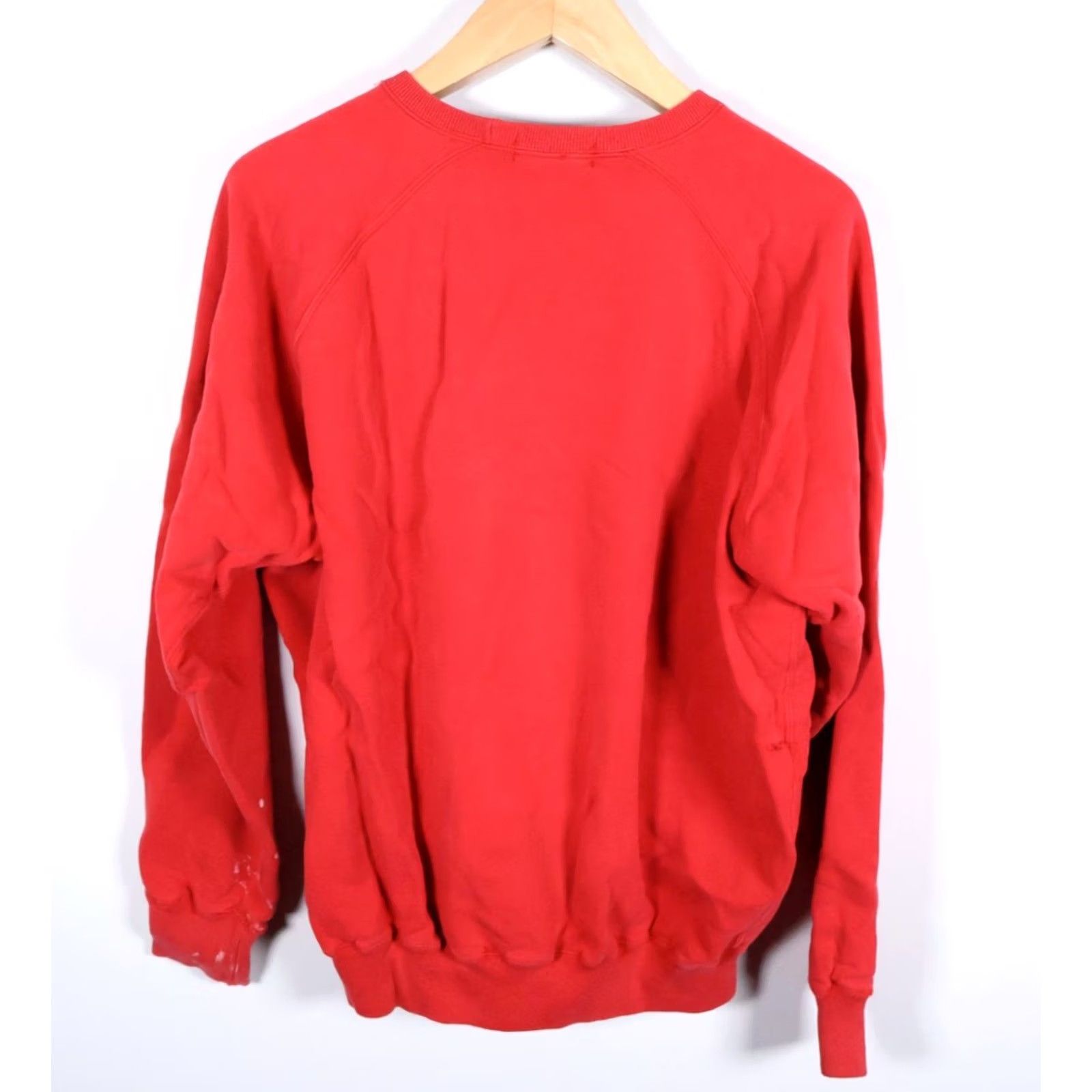 Polo Ralph Lauren VINTAGE Polo Ralph Lauren Sweatshirt Men's Large Red Crewneck Distressed Paint Splatter Embroidered Pony Hem Raglan Oversized 90s Retro Hipster Preppy Size US L / EU 52-54 / 3 - 2 Thumbnail