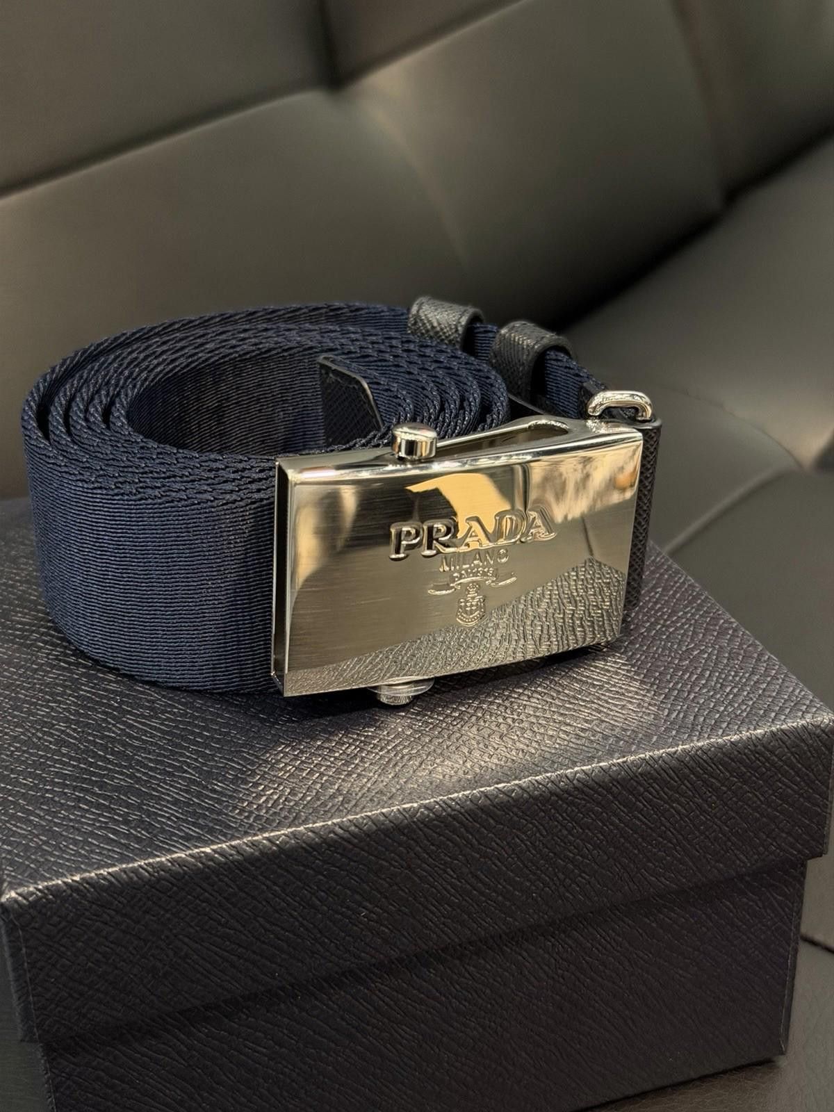 Prada PRADA Men's Belt Metal Blue 100% Authentic $650 Brand New Size ONE SIZE - 7 Thumbnail