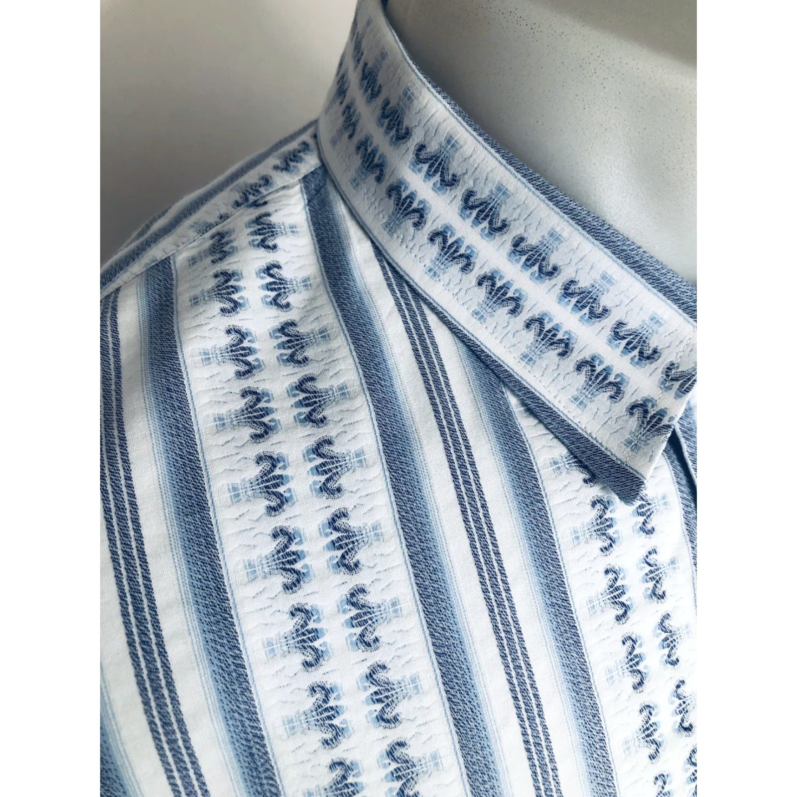 Vintage VISCONTI UOMO - Mens XL Textured Shirt Button-Up Long Sleeve White - Mens XL Shirt Size US XL / EU 56 / 4 - 3 Thumbnail