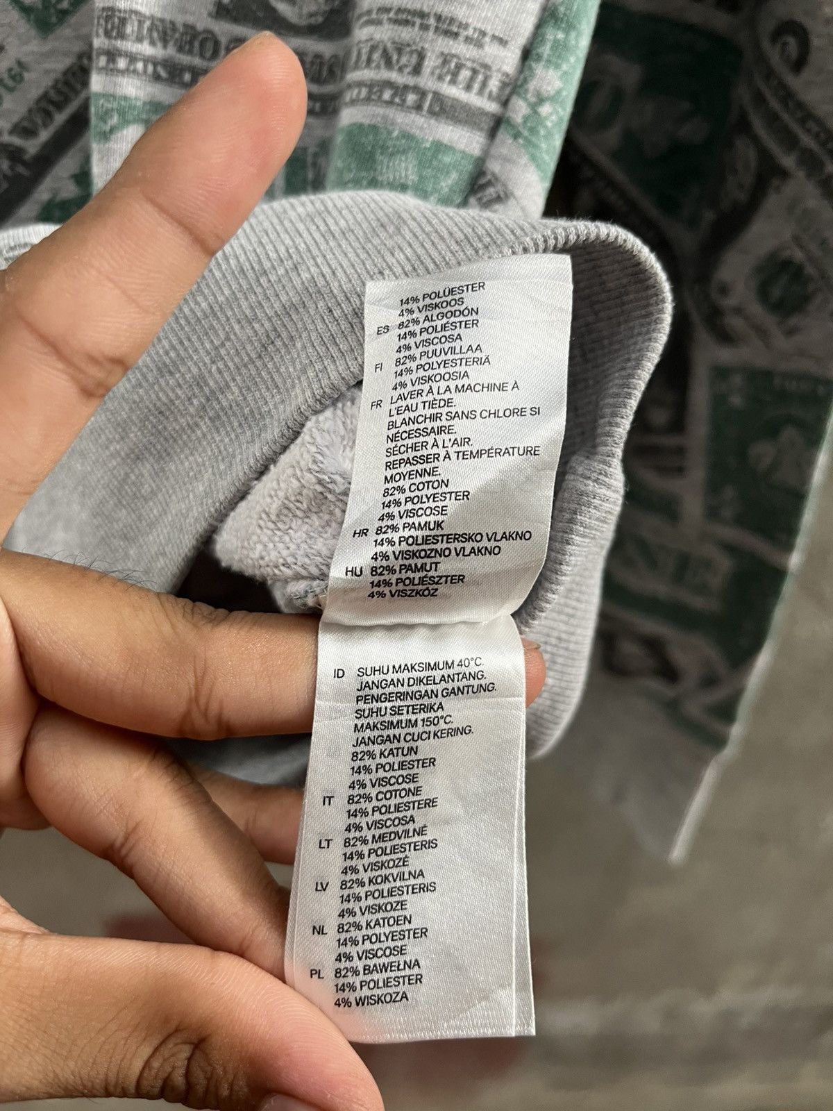 Hysteric Glamour × If Six Was Nine × Le Grande Bleu (L.G.B.) 💸Dollar Bill Allover Print Sweatshirt💸– 90s Money Crewneck Size US M / EU 48-50 / 2 - 9 Thumbnail
